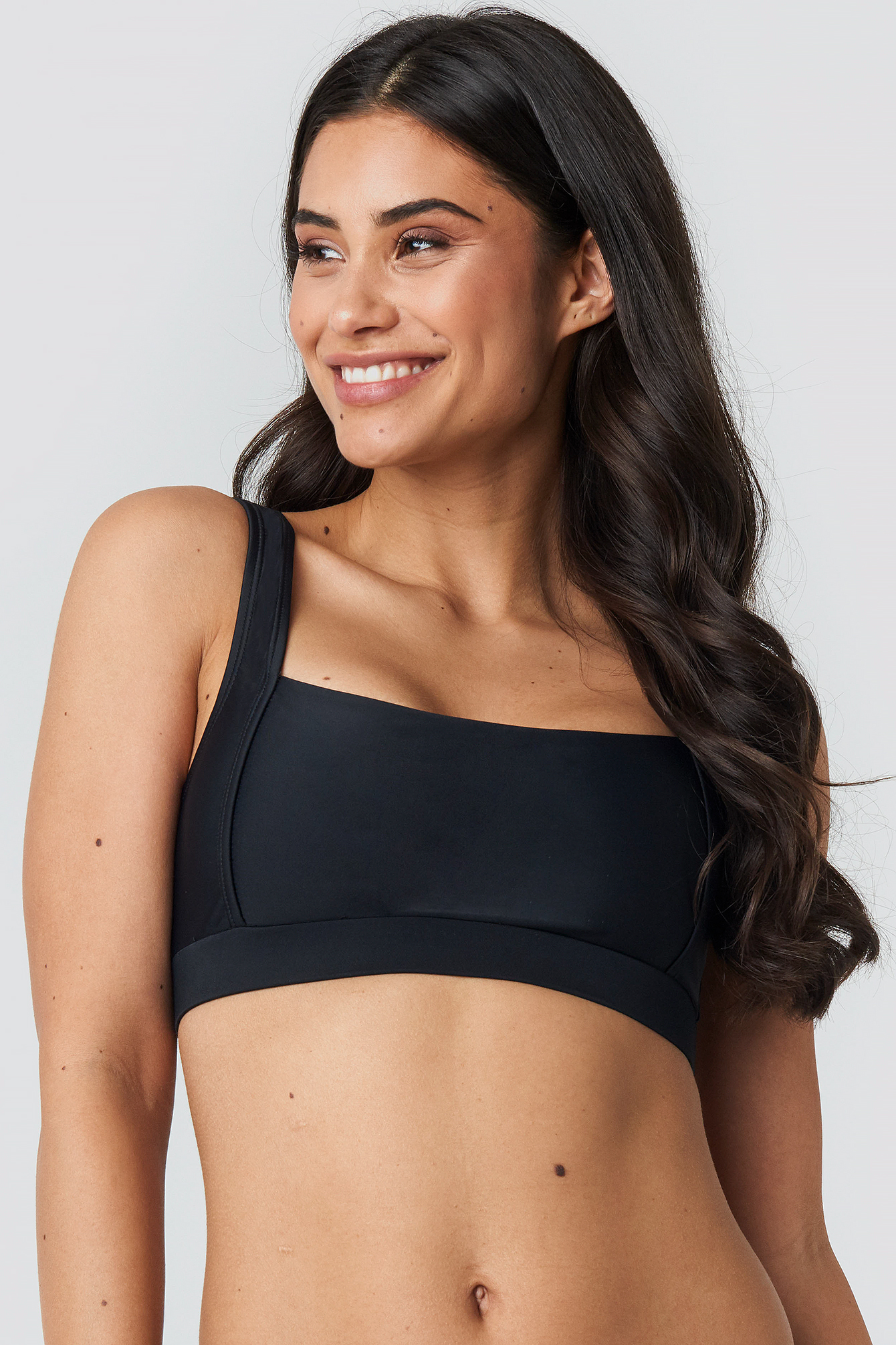 Square Neck Bandeau Top Black