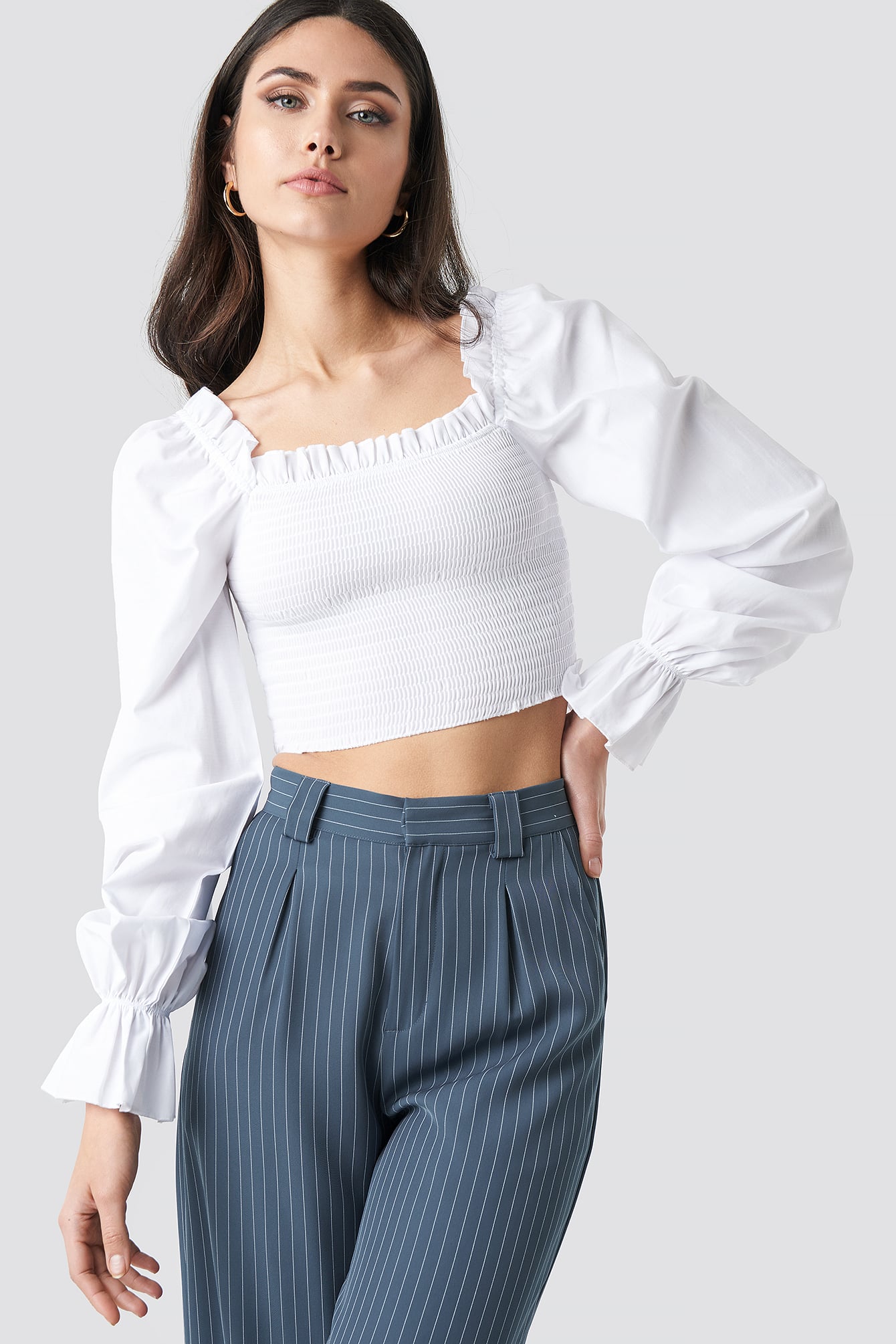 Square Neckline Shirred Top White | na-kd.com Square Neckline Shirred Top White | na-kd.com - 1340 x 2010 jpeg 317kB