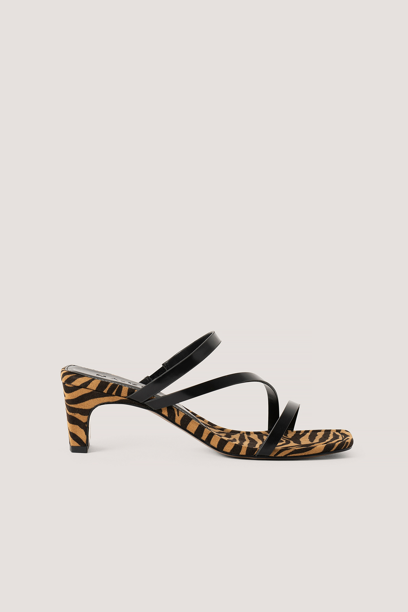 Squared Heel Strappy Sandals Multicolor 