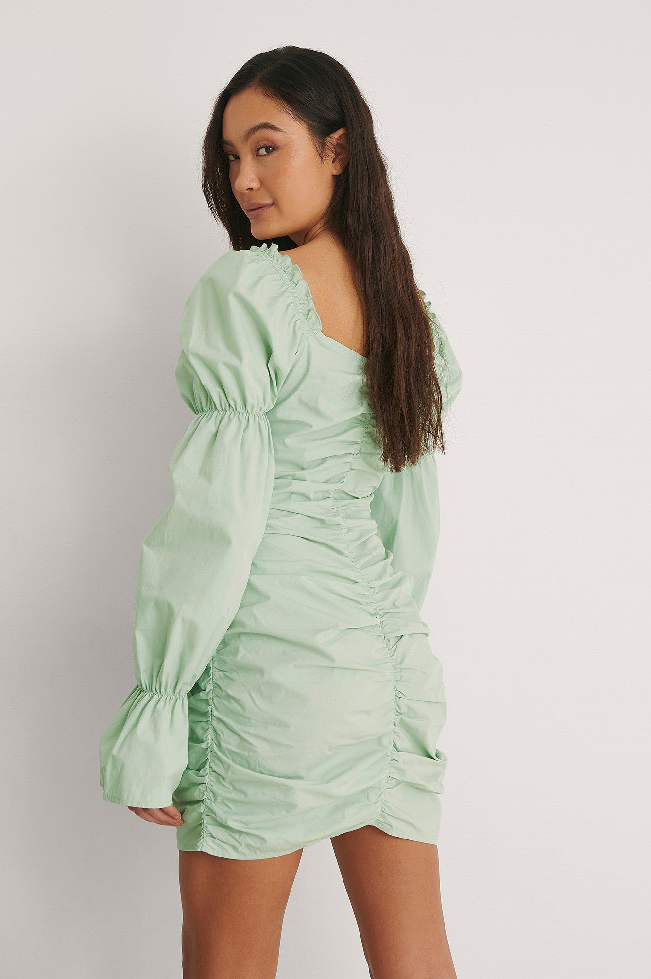 Mint Organic Squared Neck Long Sleeve Dress