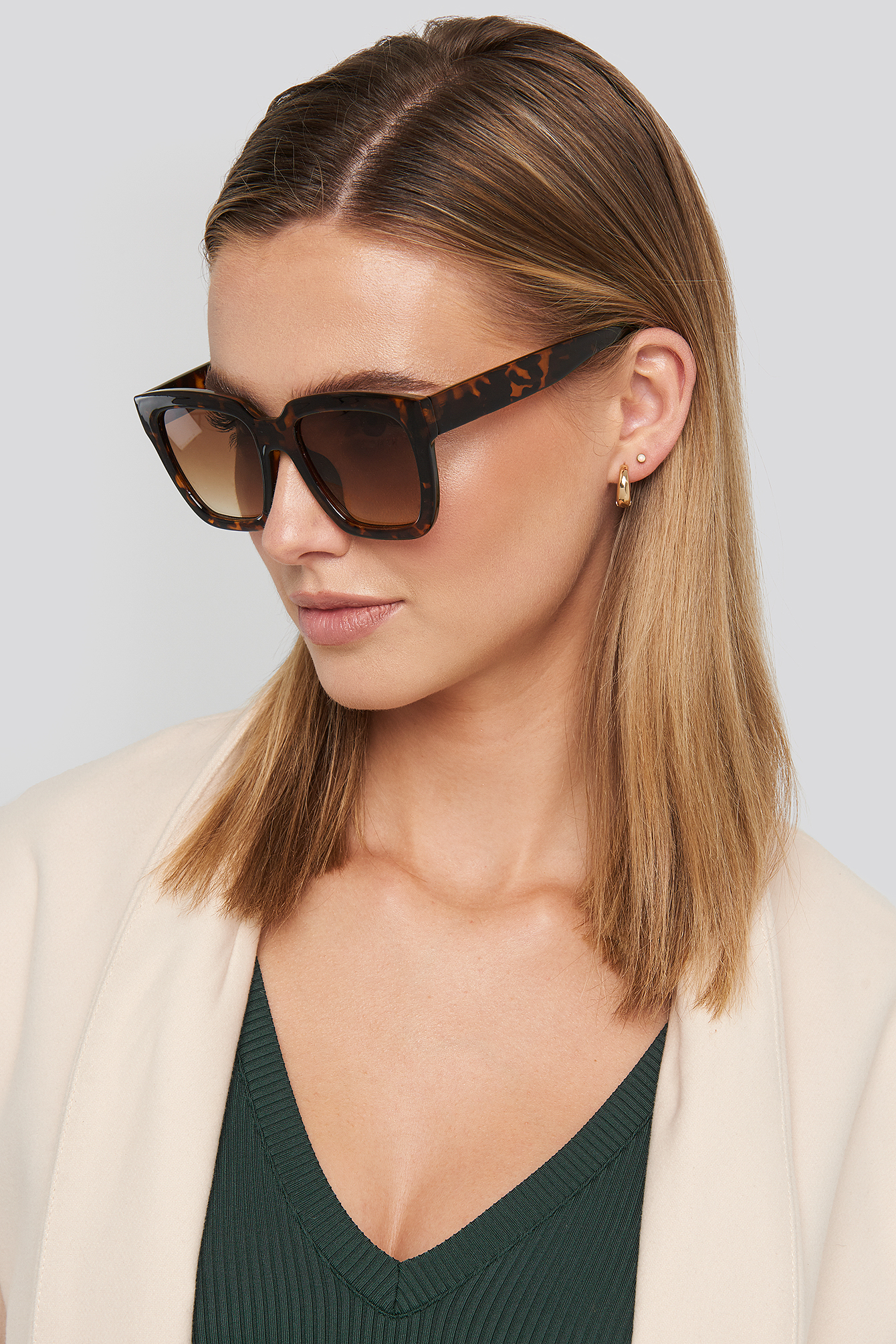 Squared Oversized Sunglasses Brown NAKD