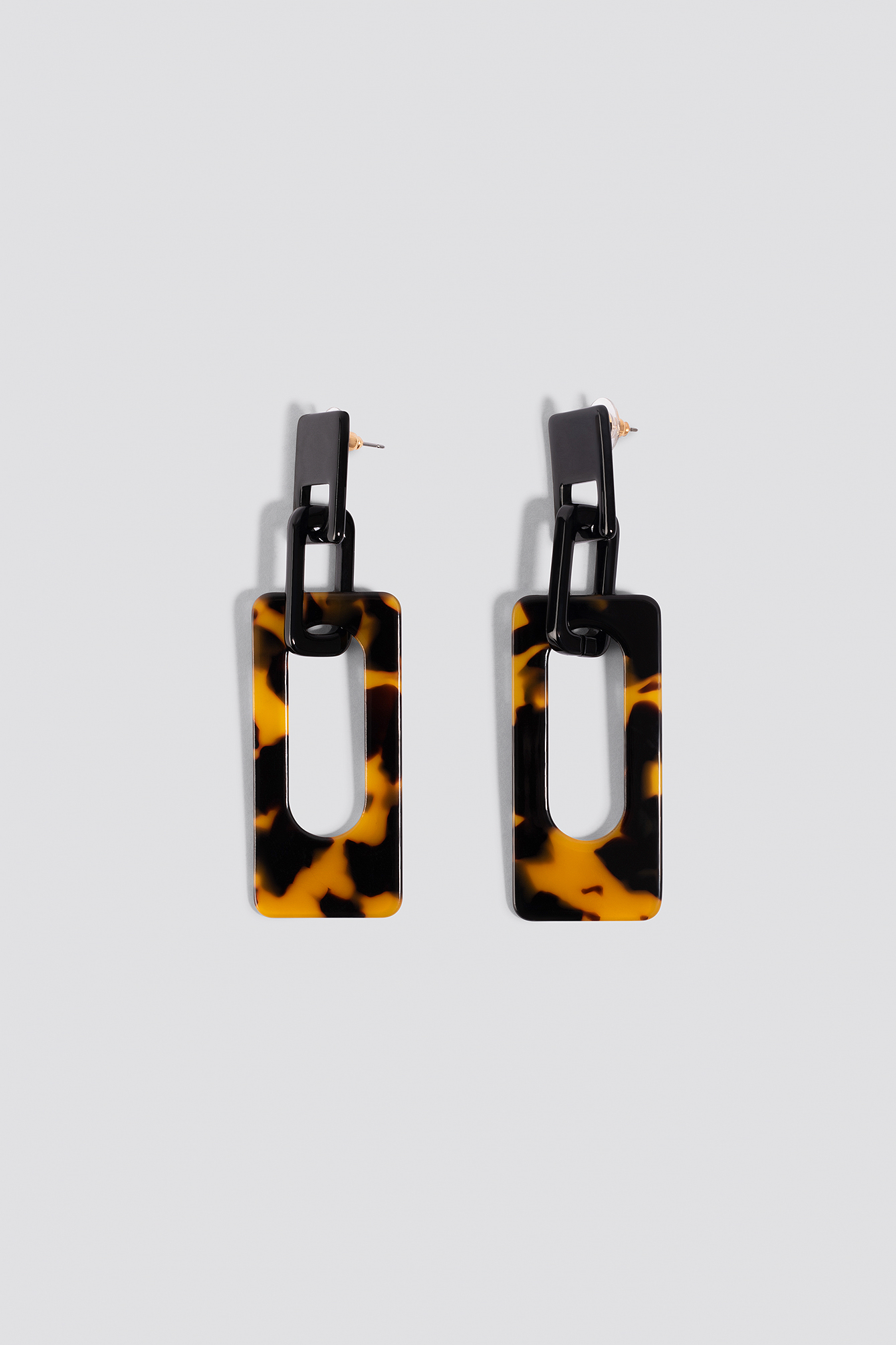 Squared Resin Earrings Tortoise