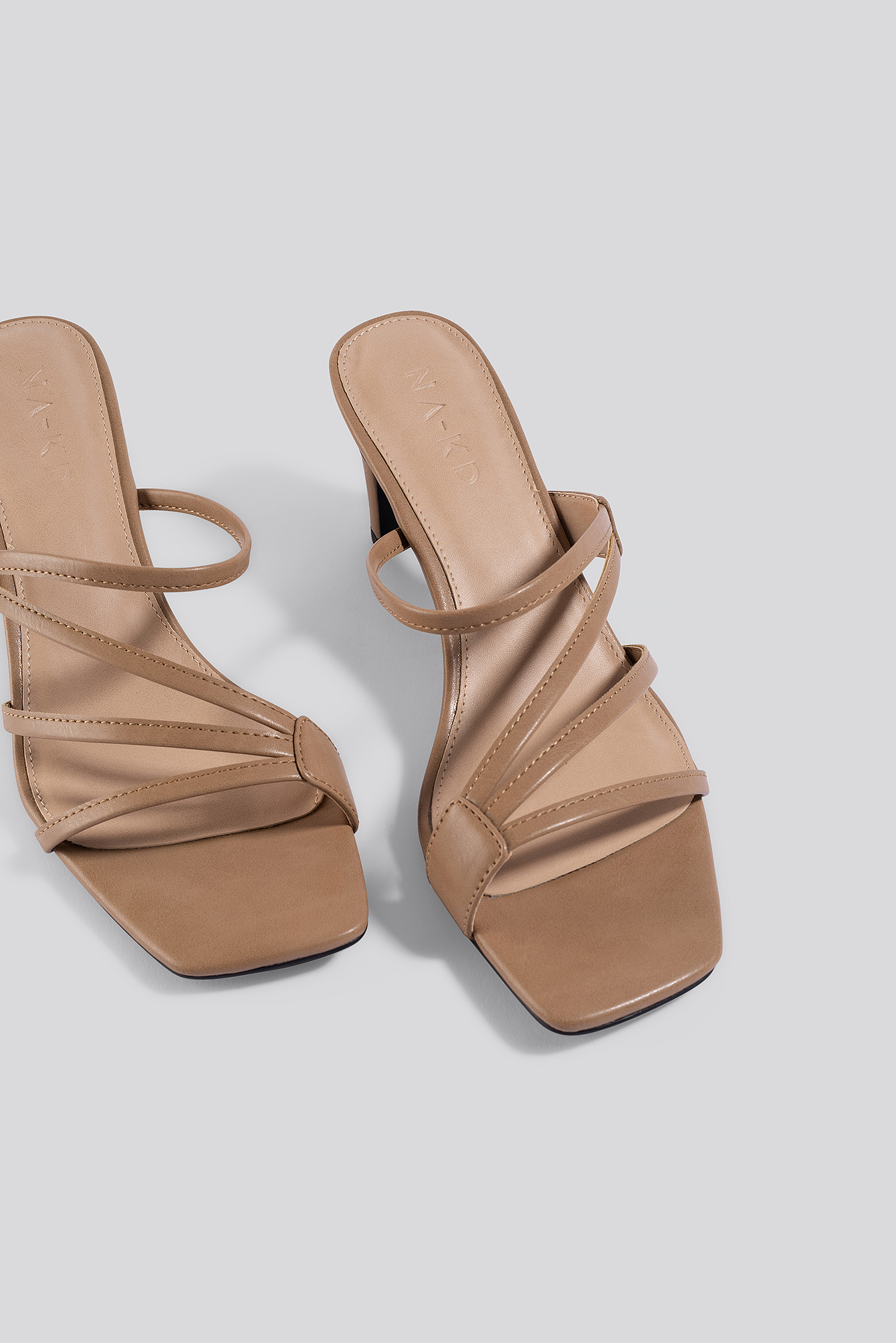 Squared Strappy Sandals Beige | na-kd.com