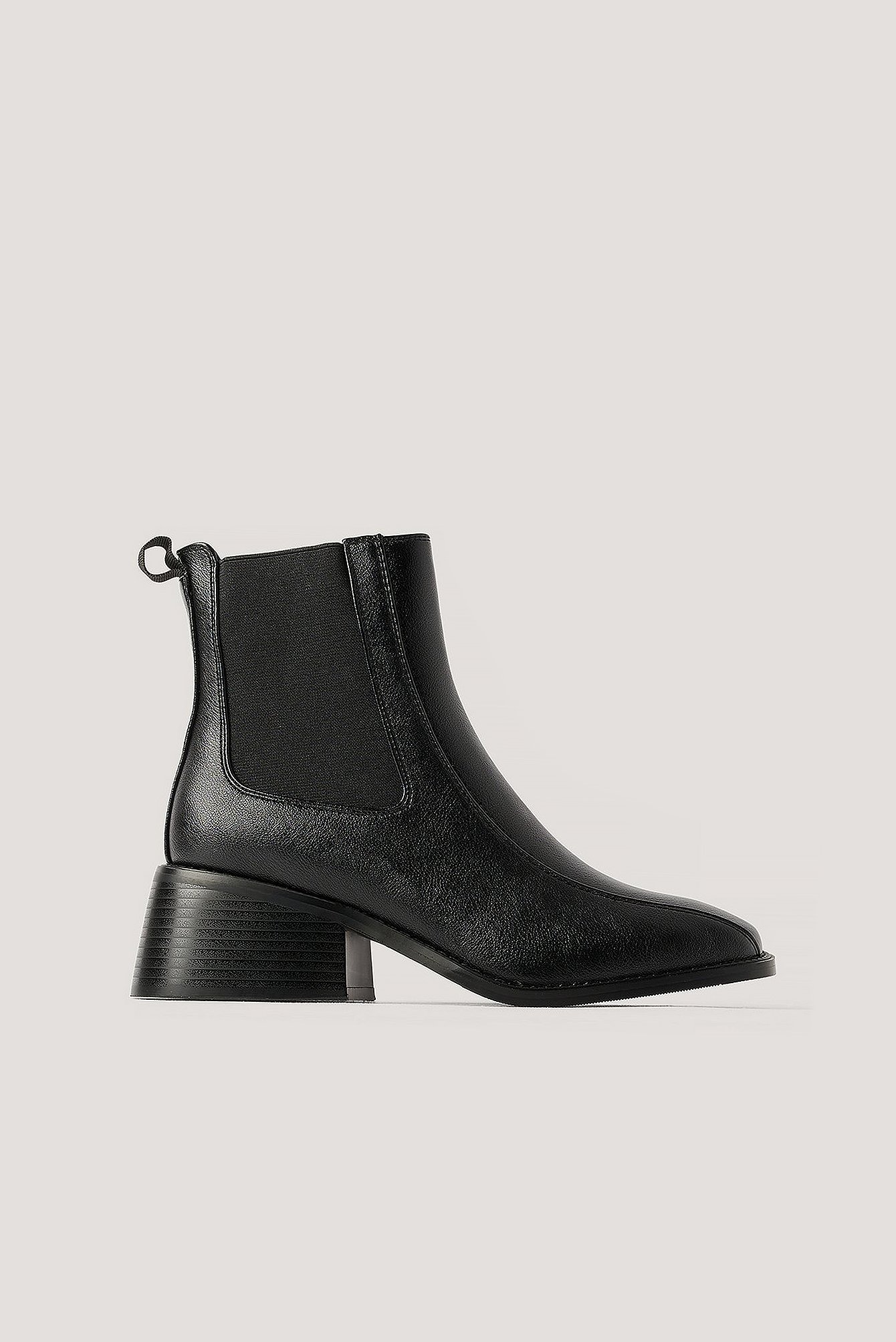 Black Squared Toe Chelsea Boots