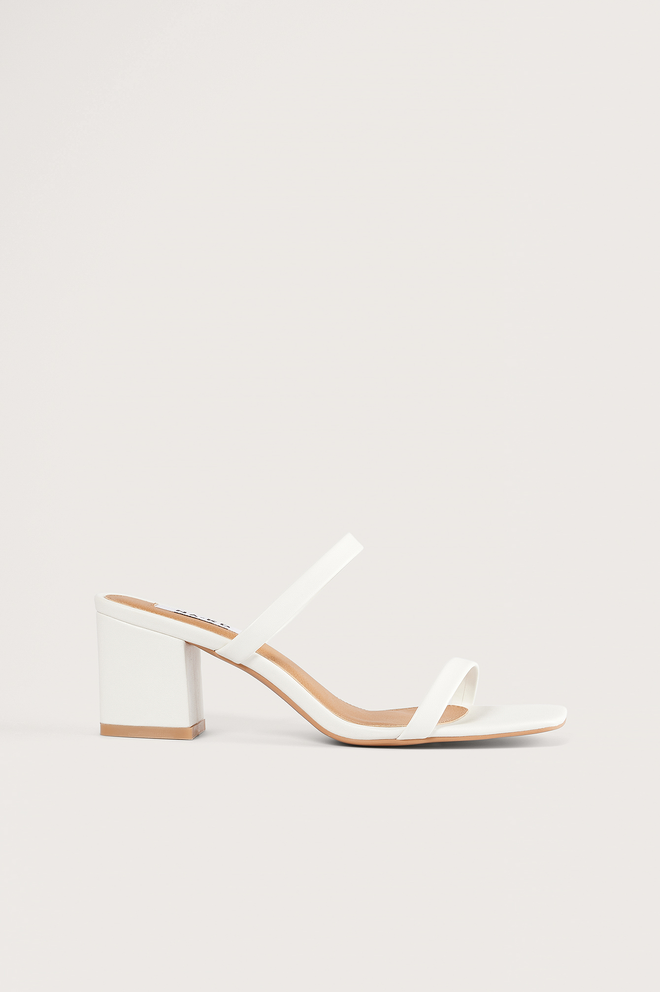Squared Two Strap Sandals White | NA-KD