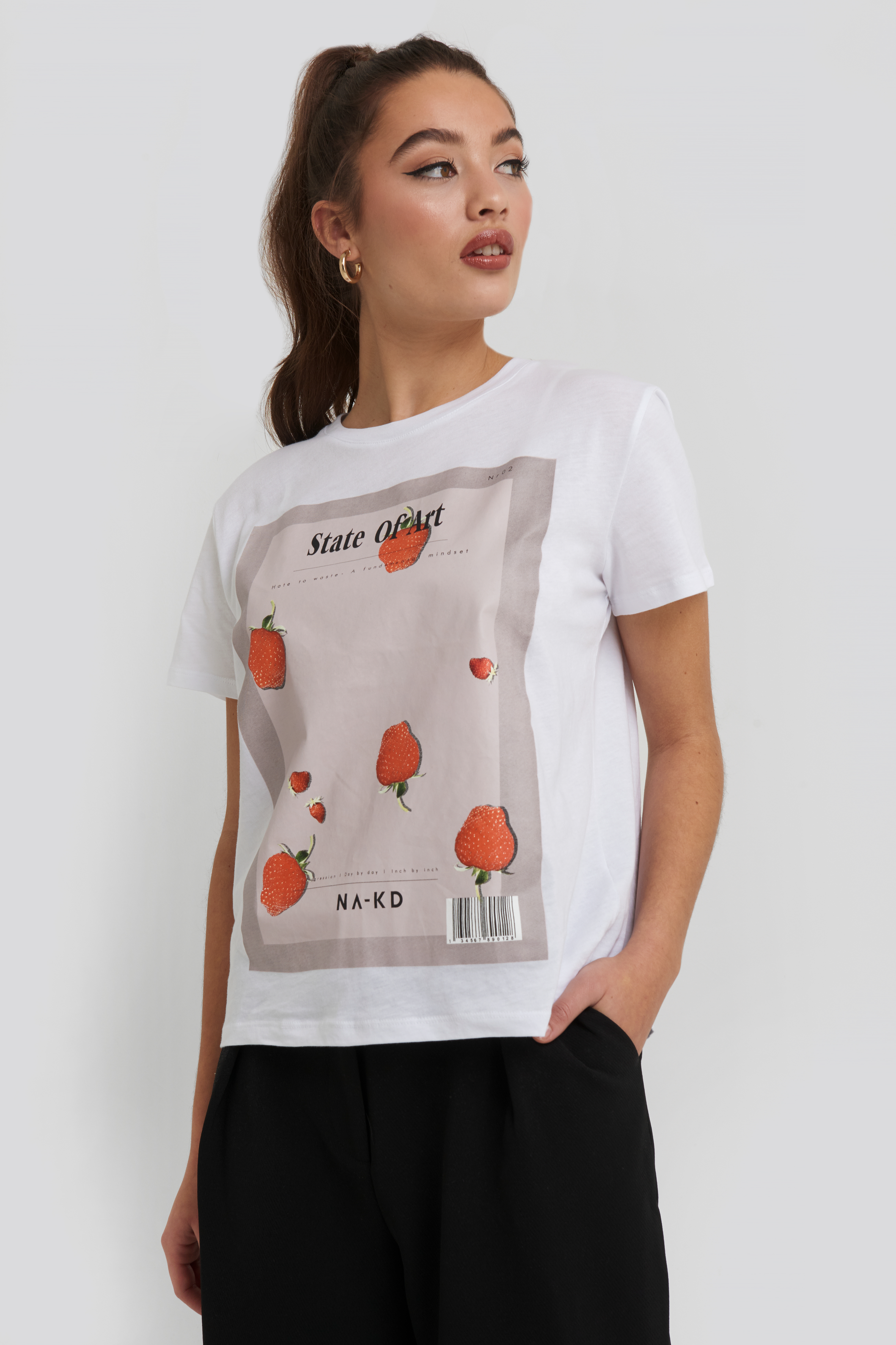 State Of Art Oversized Tee White/Red