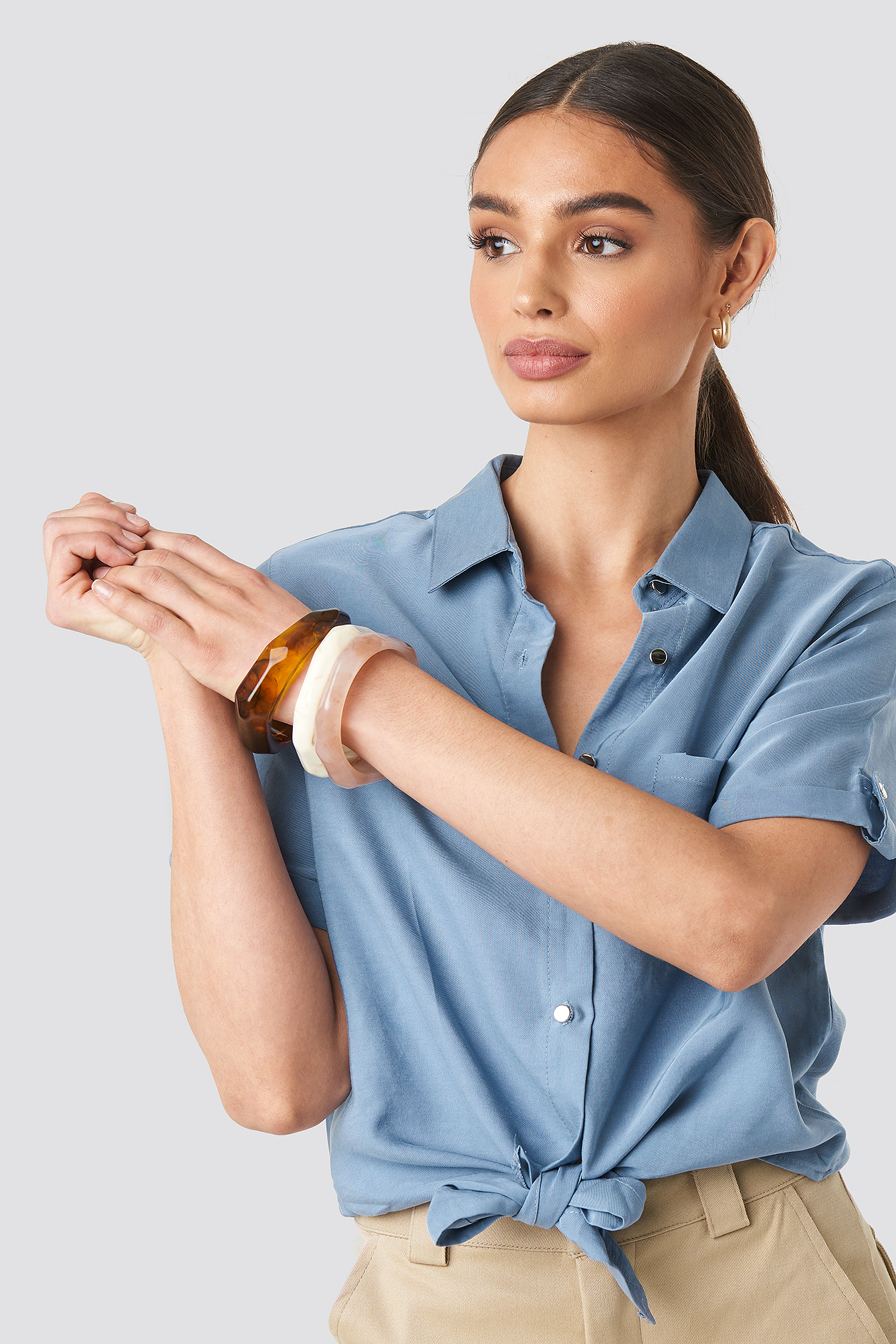 Stone Look Bangles (3-Pack) Natural