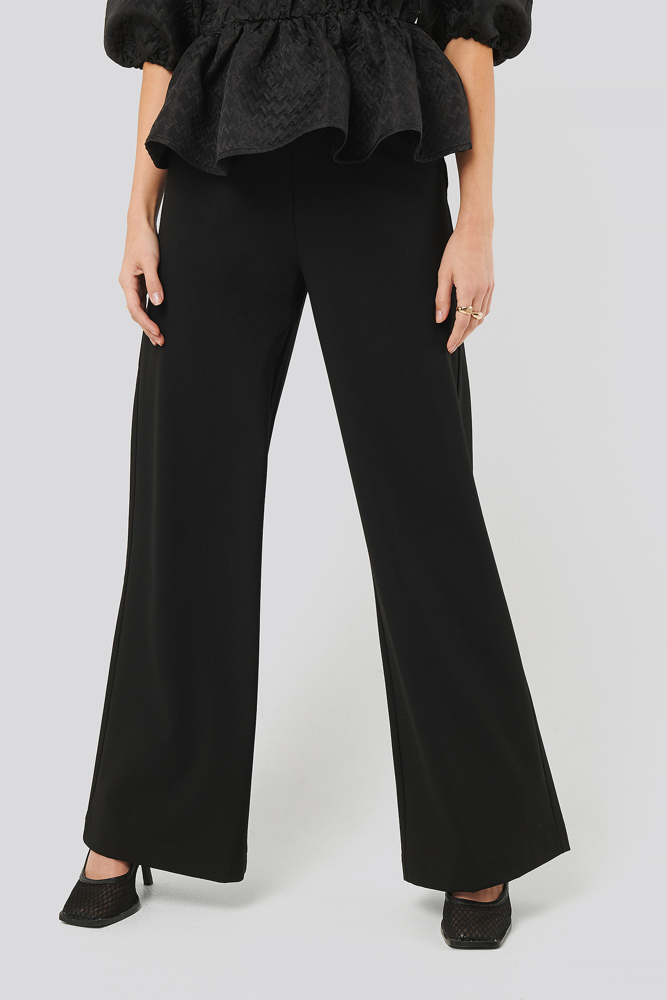 Black Straight Fit Trousers