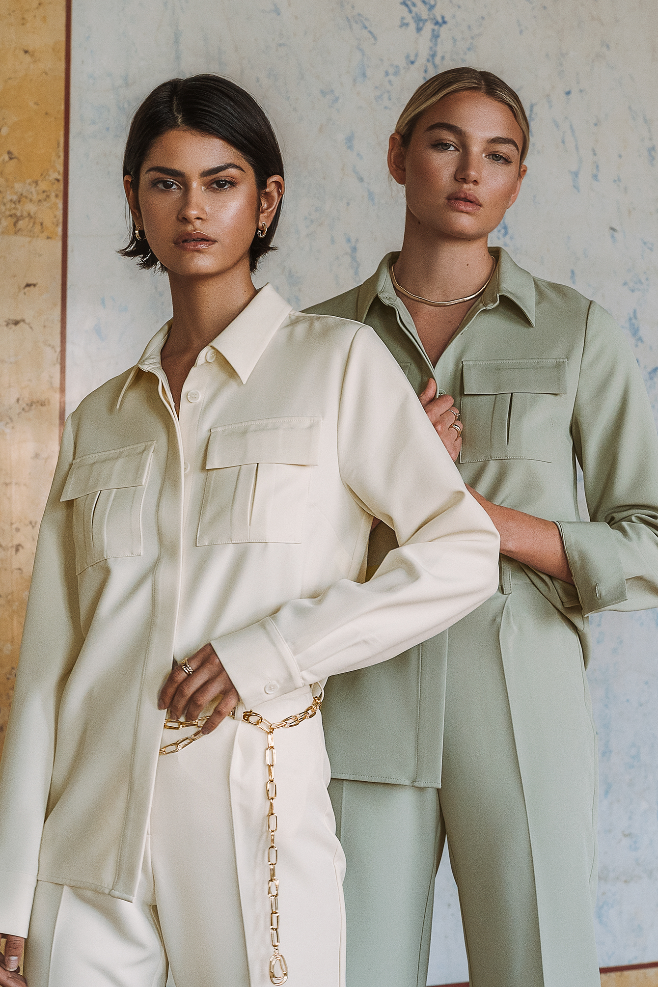 Straight Fitted Overshirt Cream