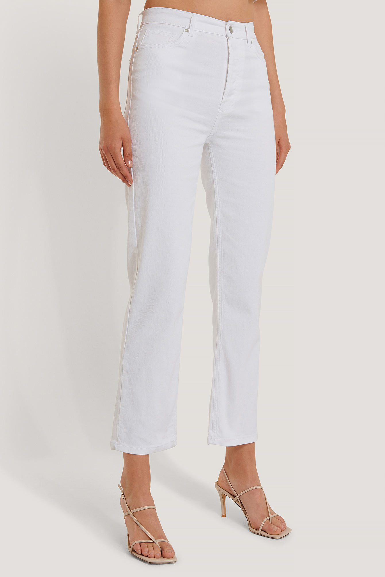Straight High Waist Jeans White