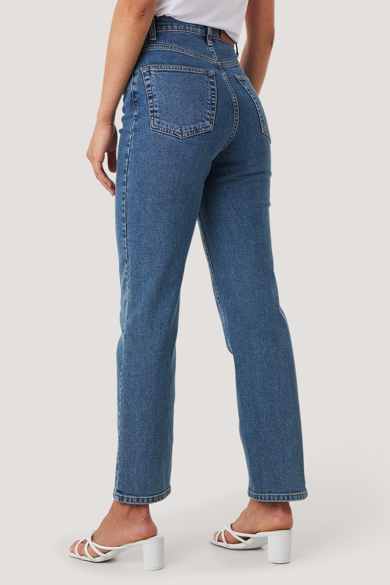 Straight High Waist Jeans Blue | na-kd.com