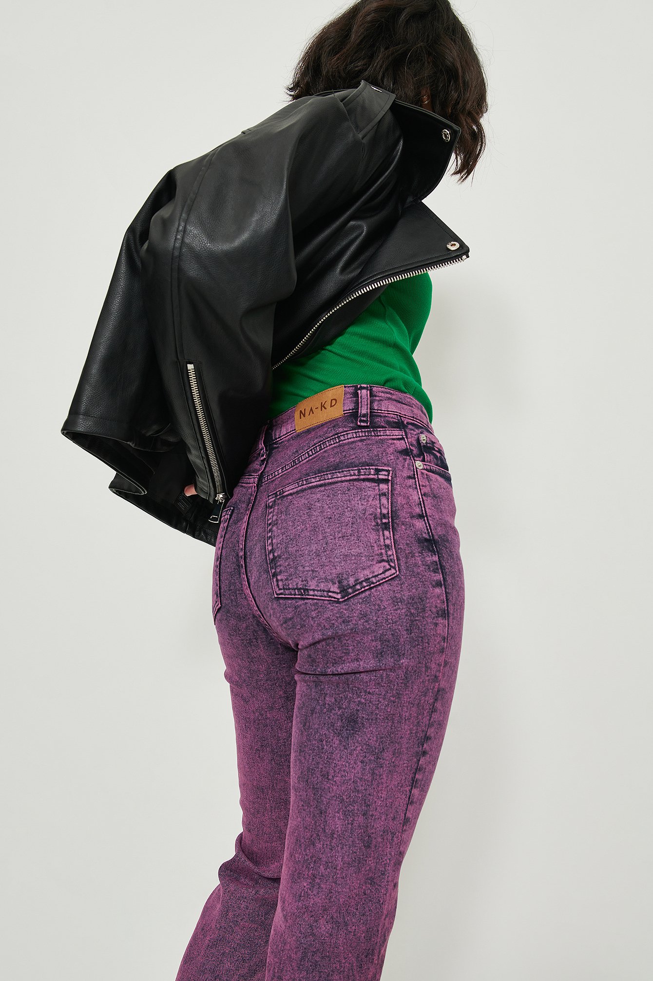 Acid Purple Organic Straight High Waist Jeans