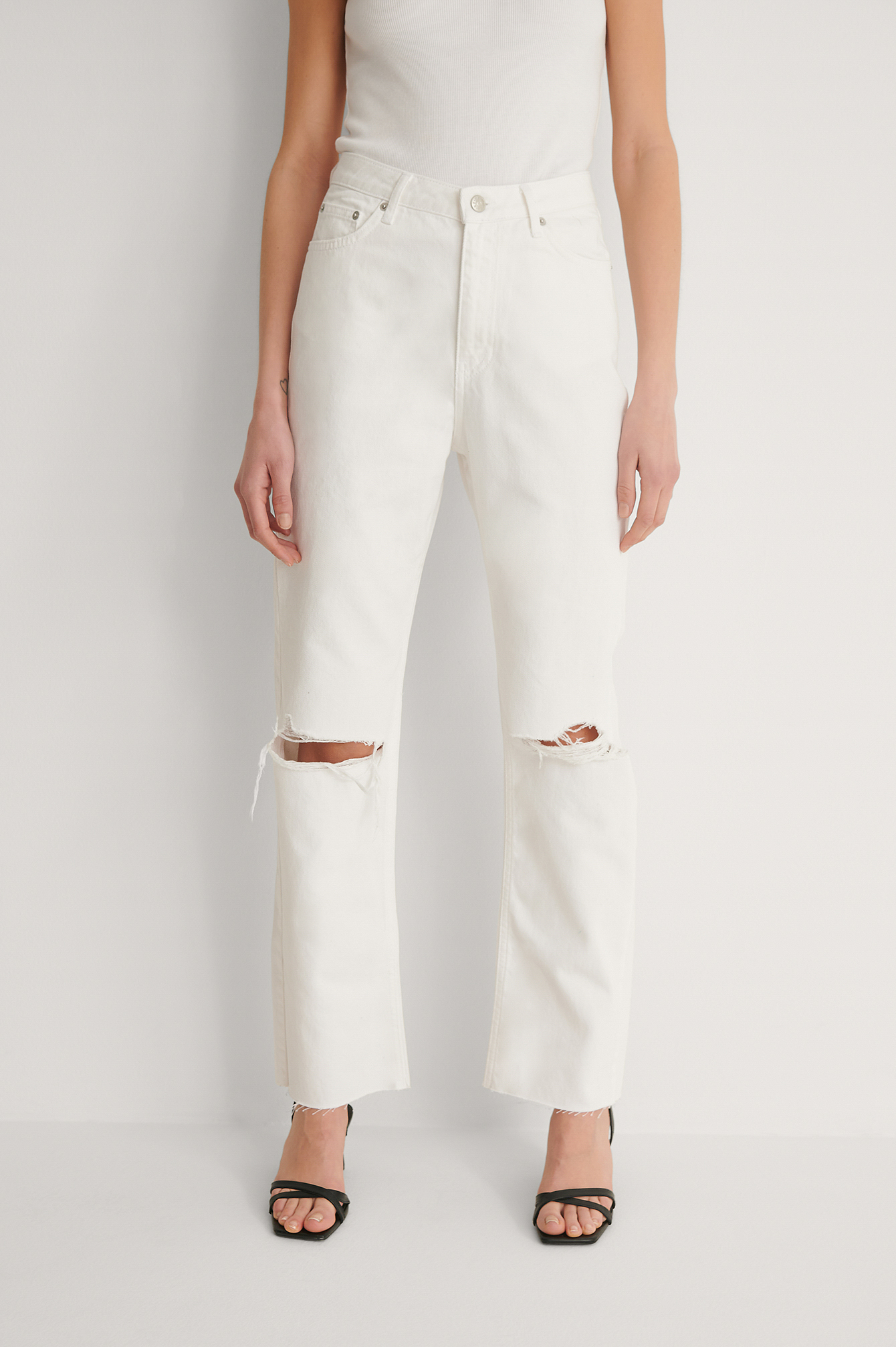 Organic Straight High Waist Raw Hem 
