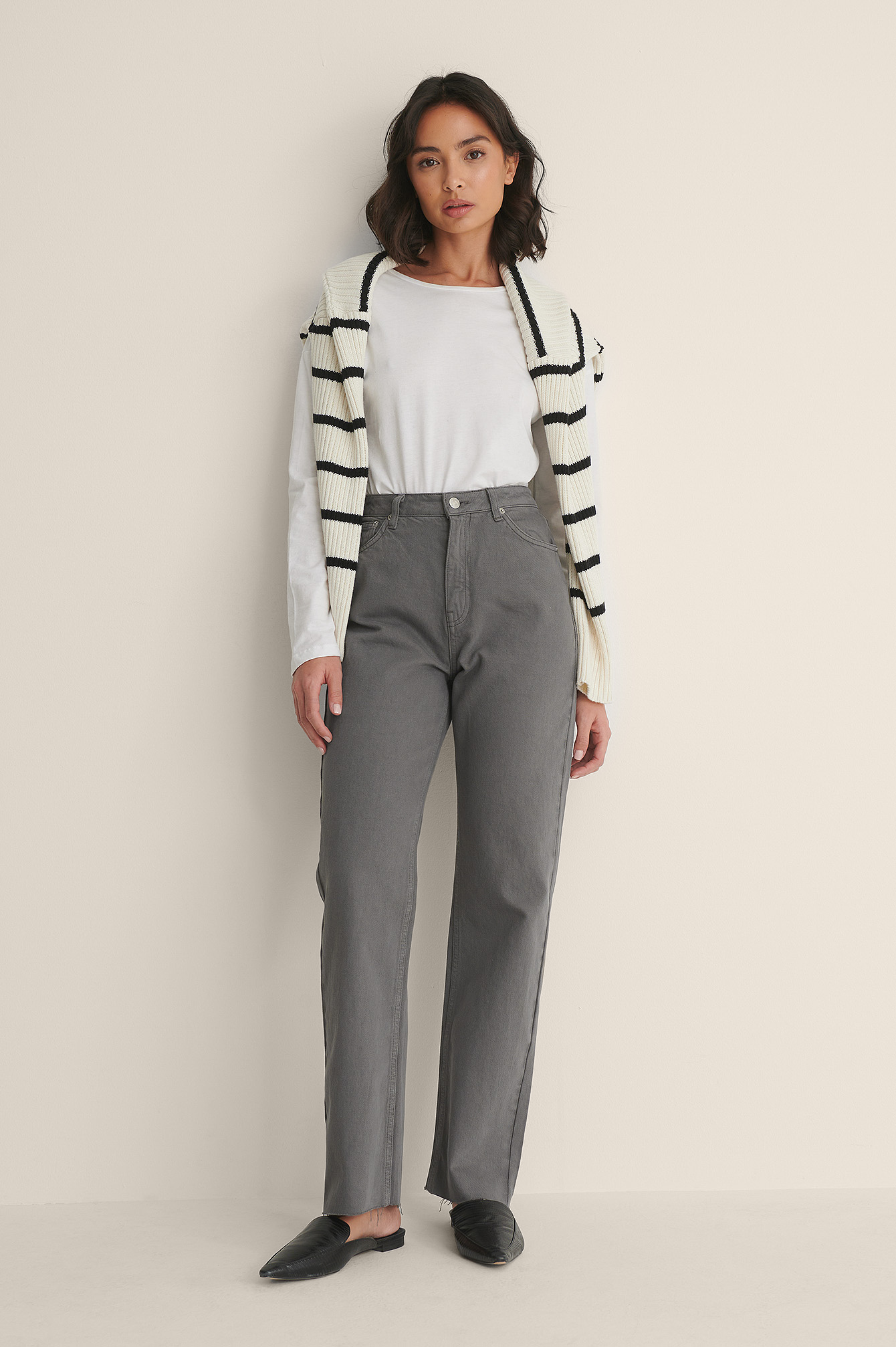 INC Tie-Waist Raw-Hem Ankle Straight Jeans main image 1