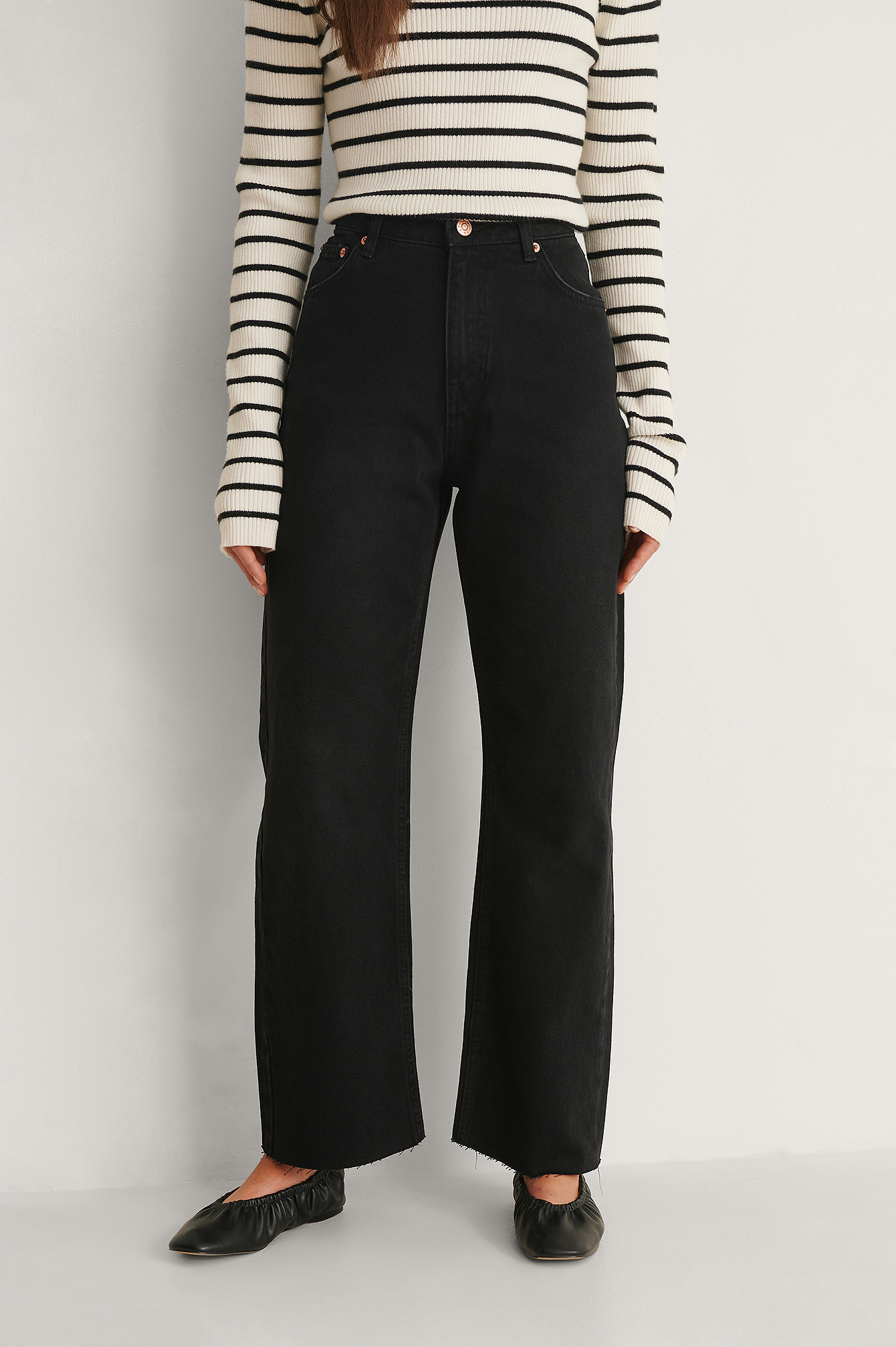 Organic Straight High Waist Raw Hem 