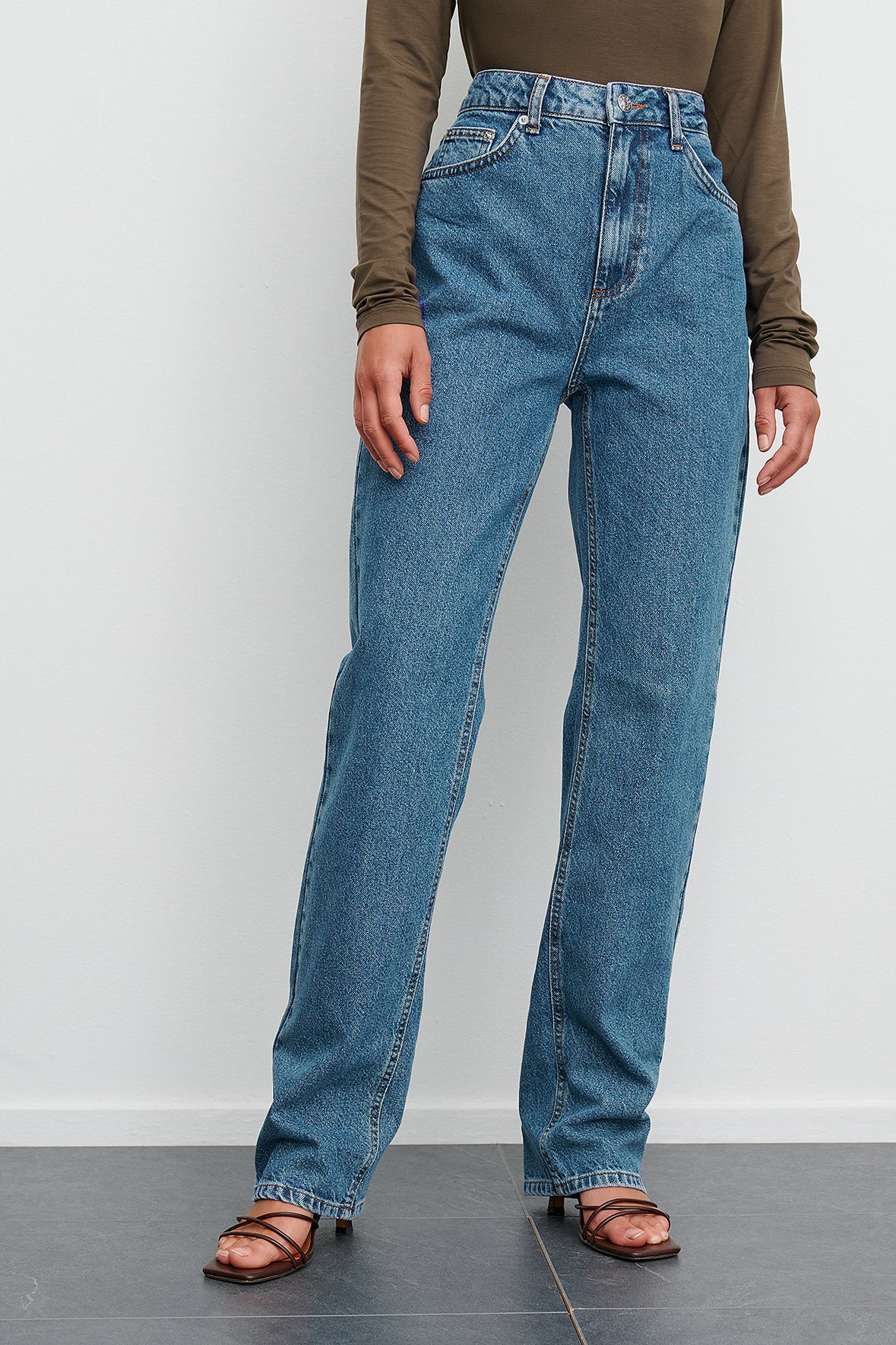 Blue Wash Økologiske jeans med lige ben