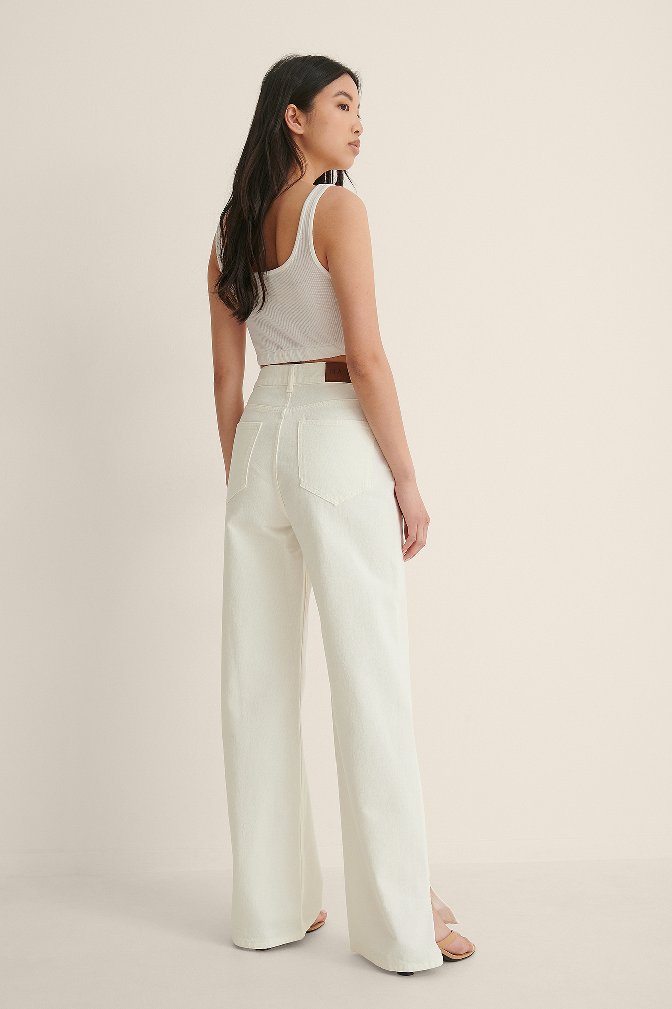 Straight Leg Slit Denim White | na-kd.com
