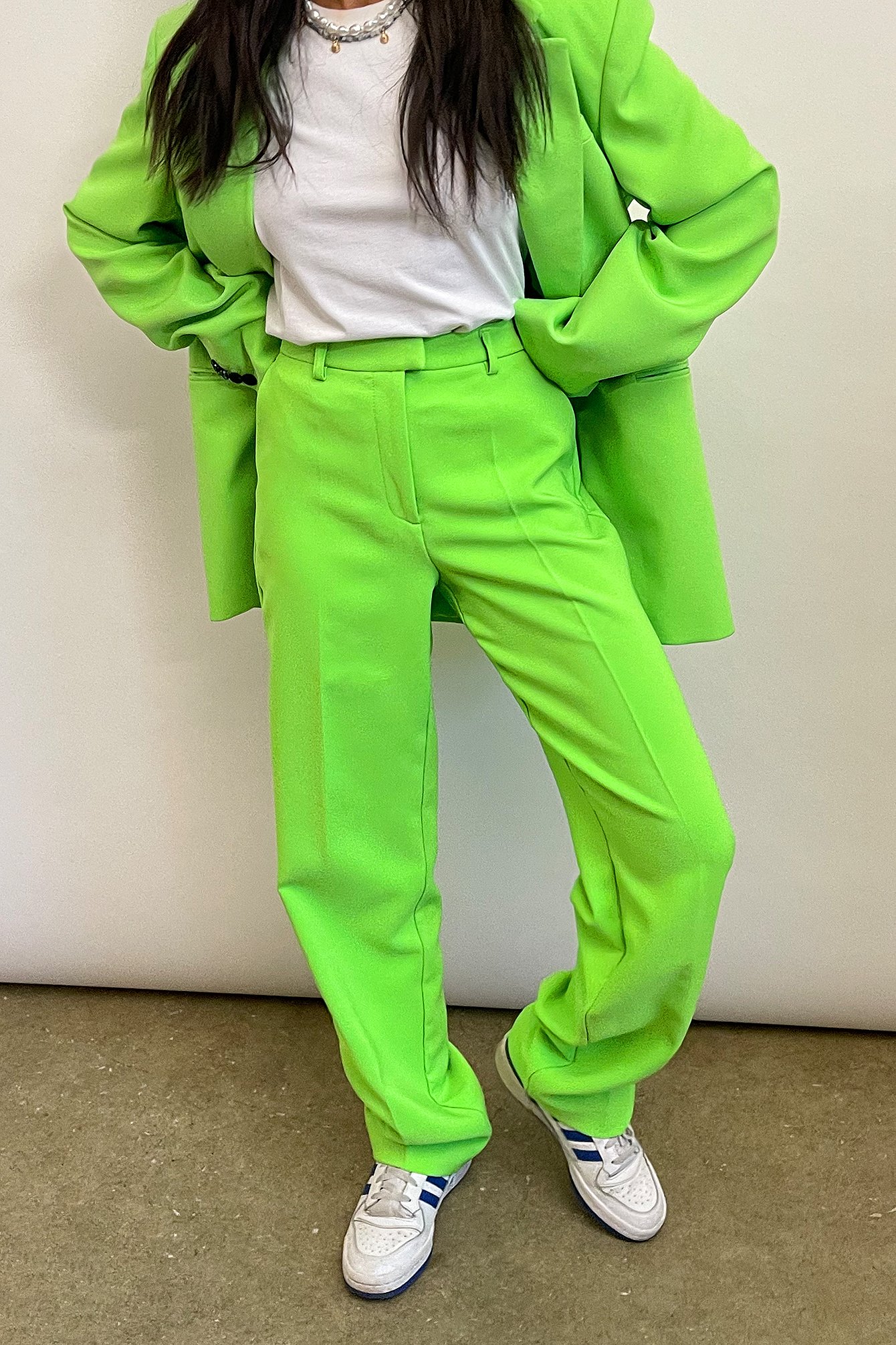 Lime Straight Leg Suit Pants