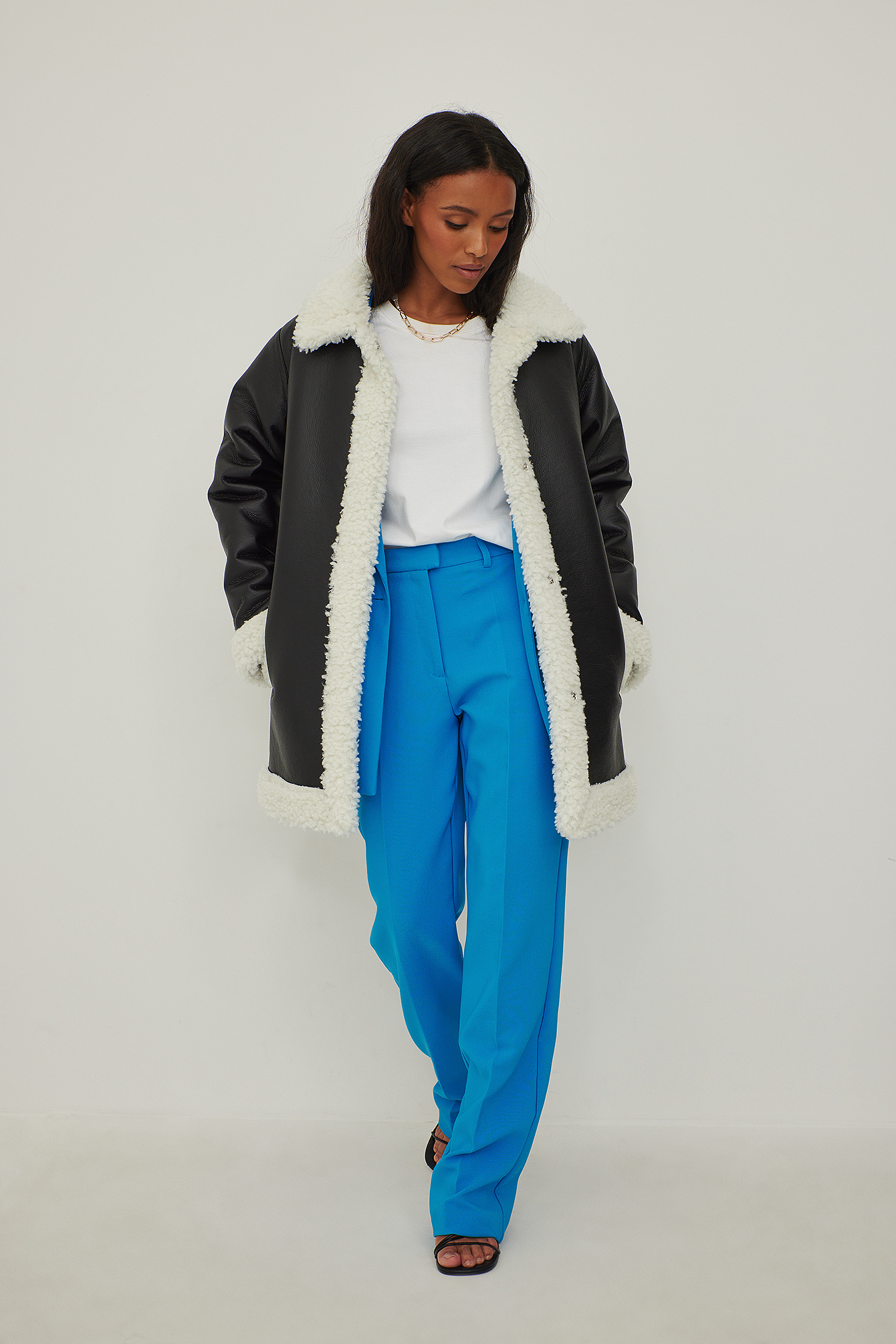 Recycled Straight Leg Suit Pants Blue 