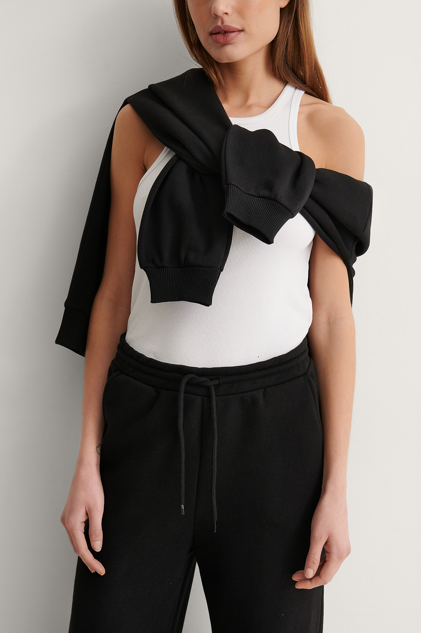 Organic Straight Leg Sweatpants Black