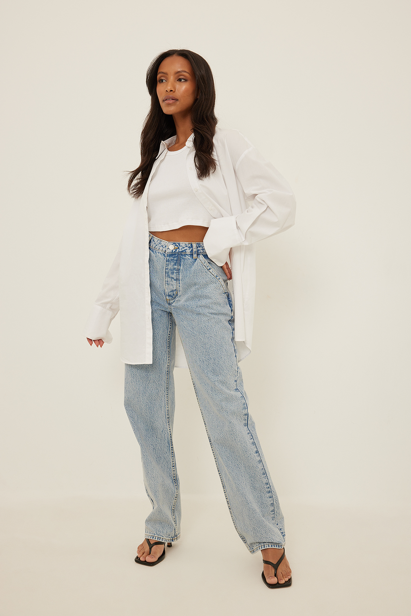 Straight Pocket Denim Offwhite | na-kd.com