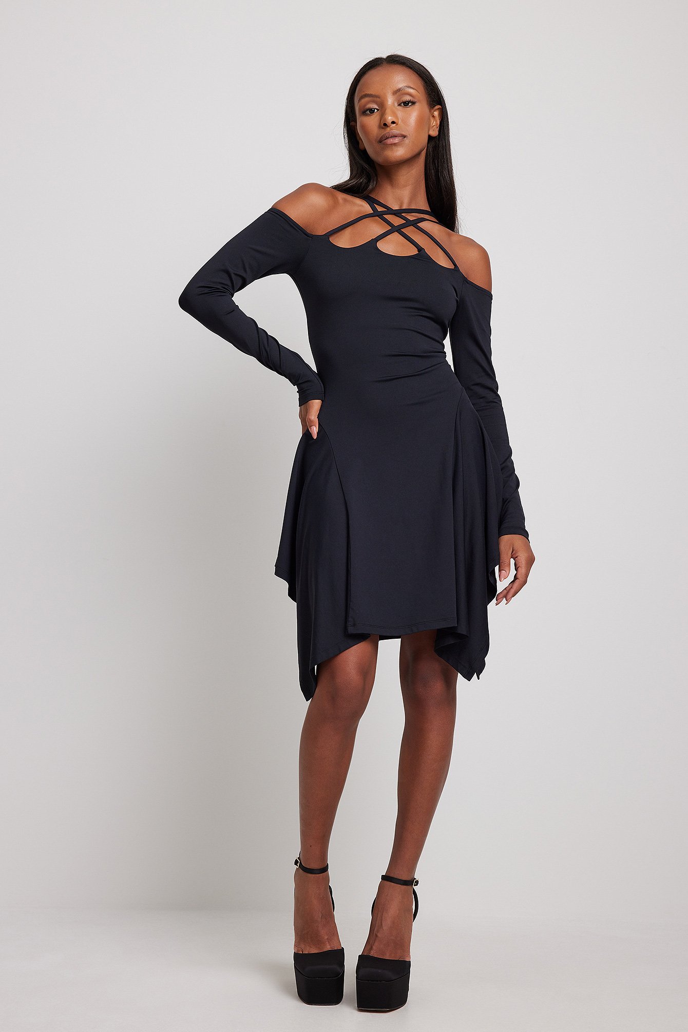black long sleeve cold shoulder dress black long sleeve cold shoulder dress