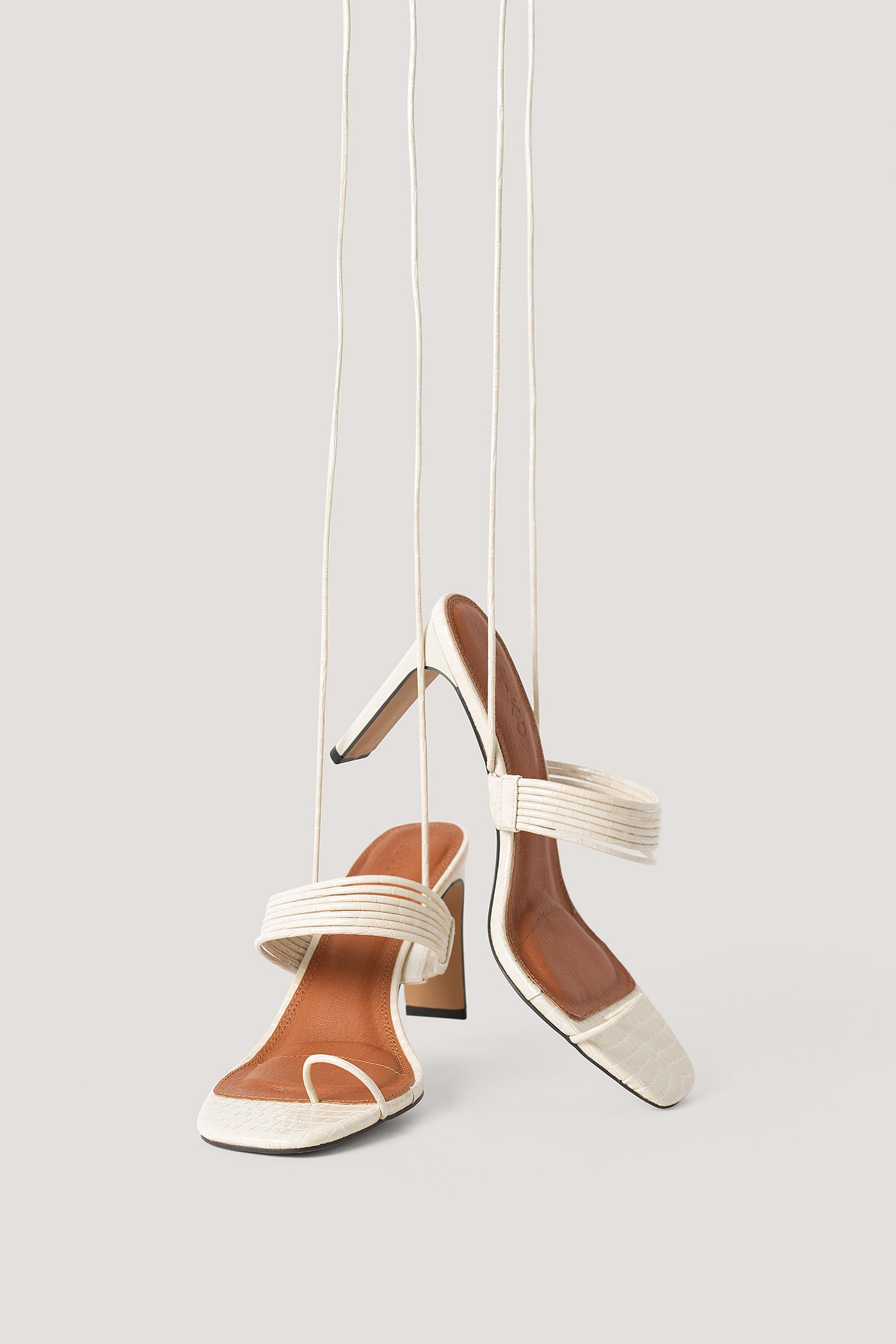 Strappy Ankle Heels Offwhite | NA-KD