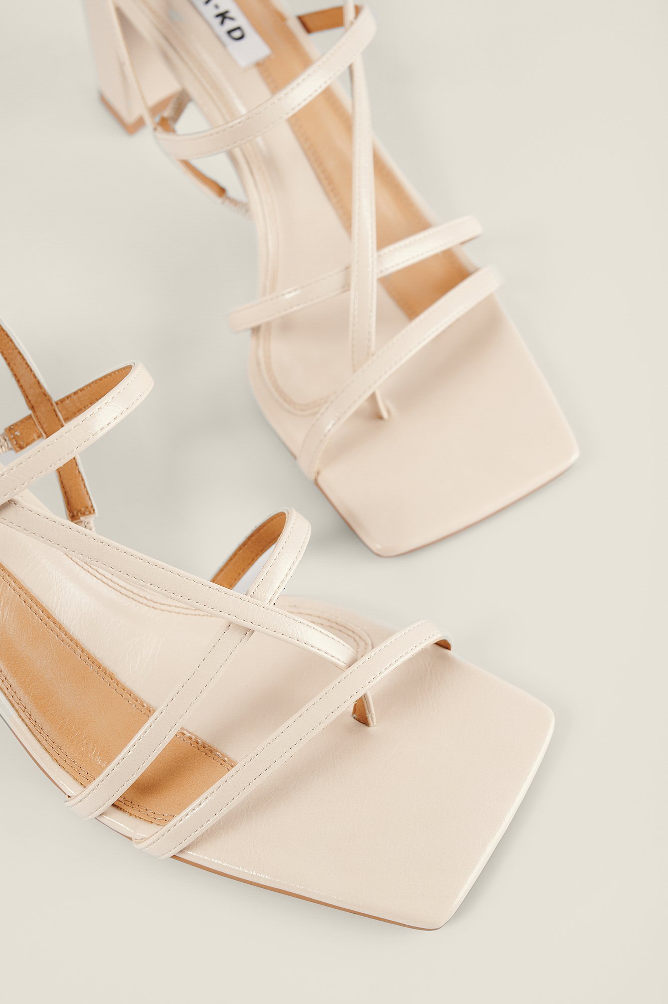 Offwhite Strappy Block Heels