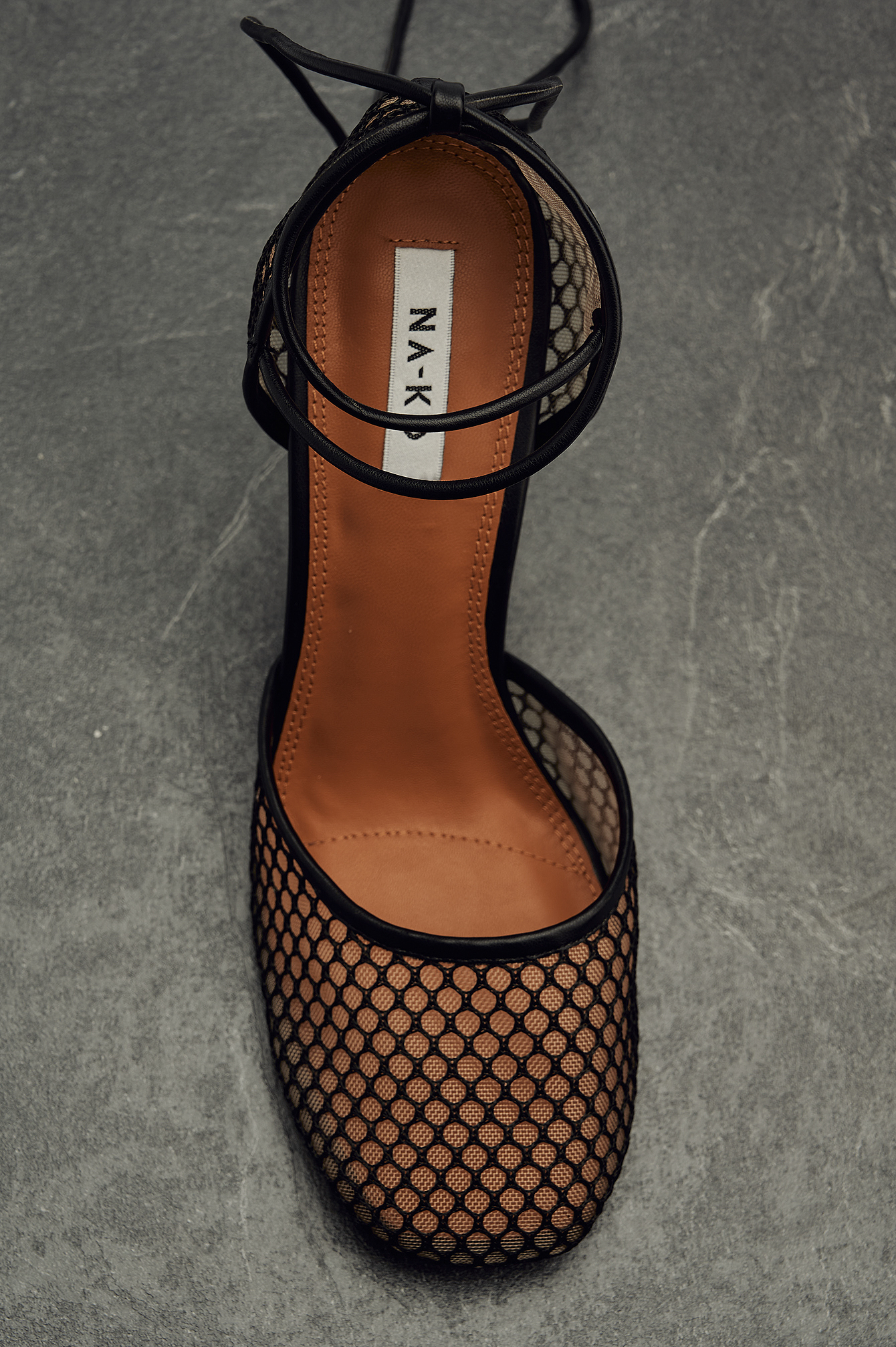 Strappy Mesh Heels Black