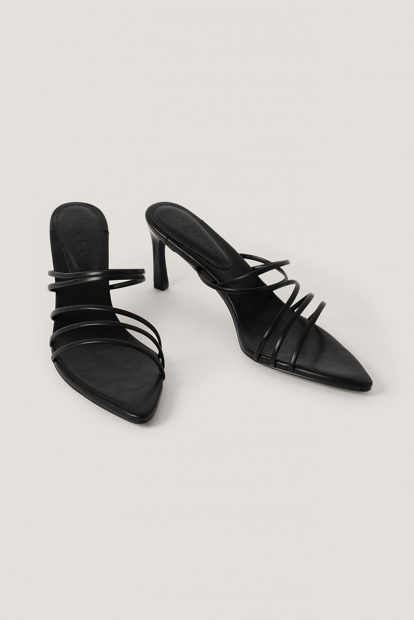 Black Strappy Pointy Sandals