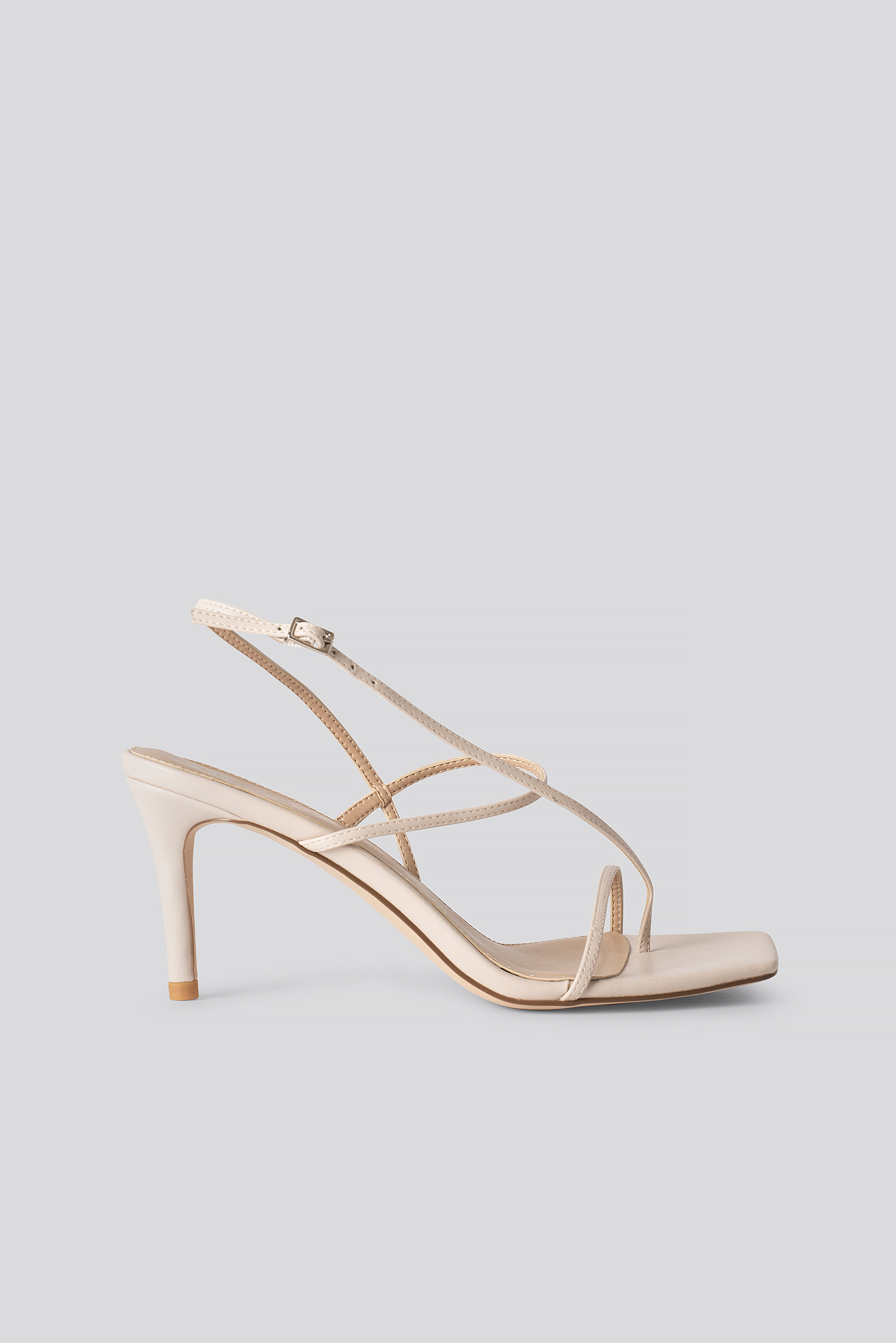 Strappy Stiletto Sandals NA-KD Shoes, Beige
