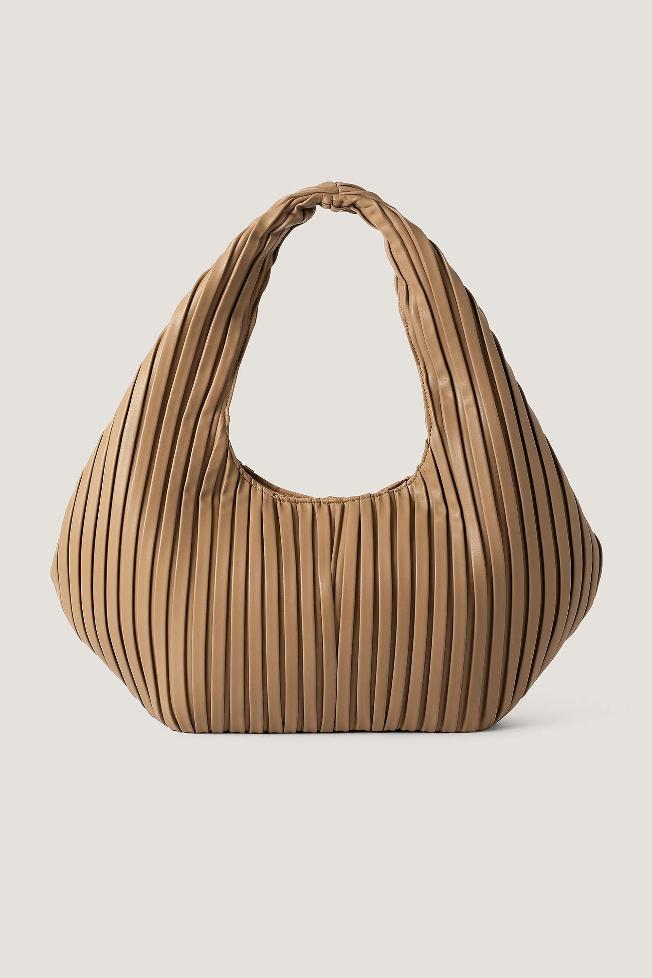 Striped Embossed Hobo Bag Brown NAKD