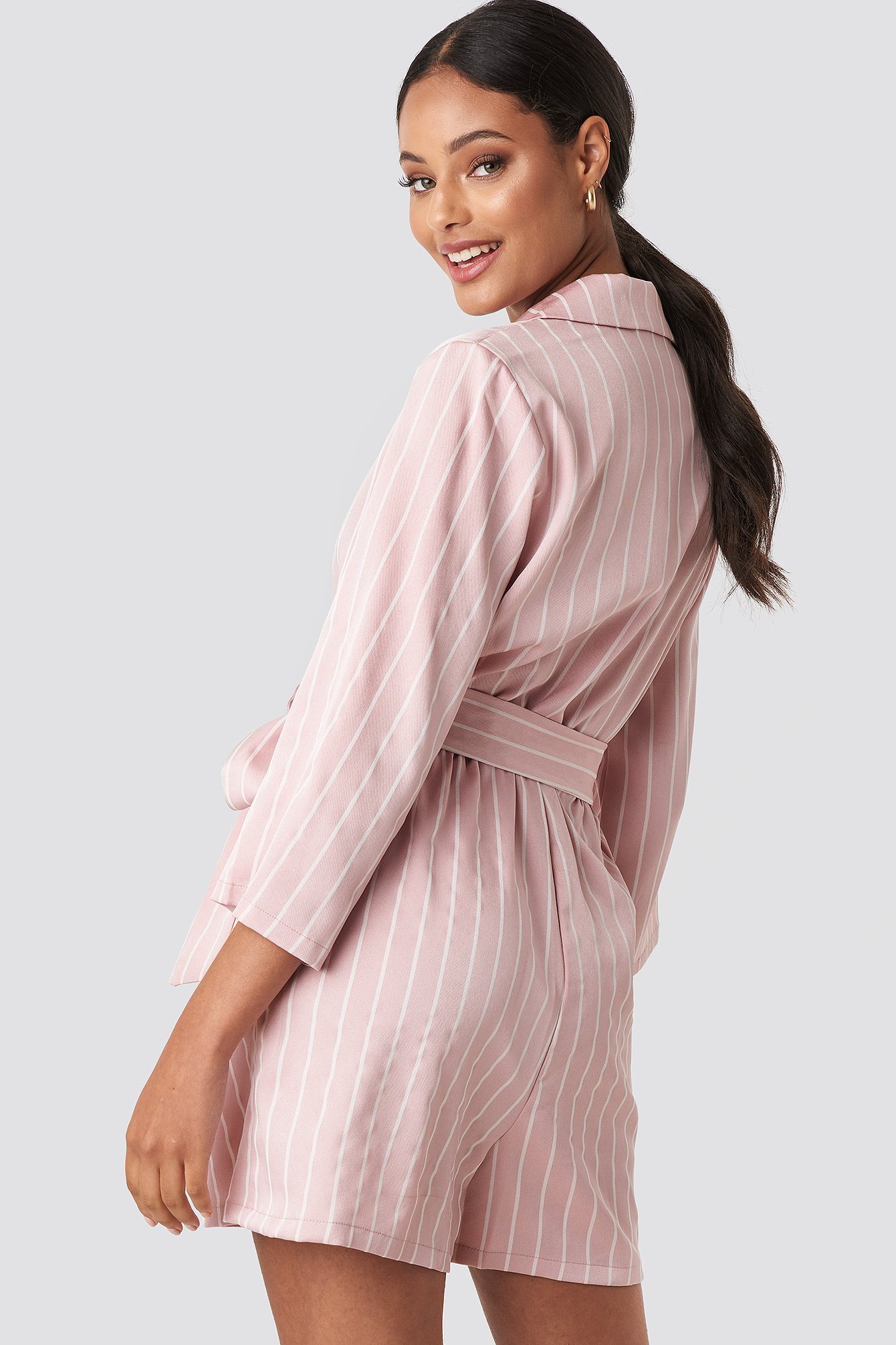 Pink Striped Playsuit