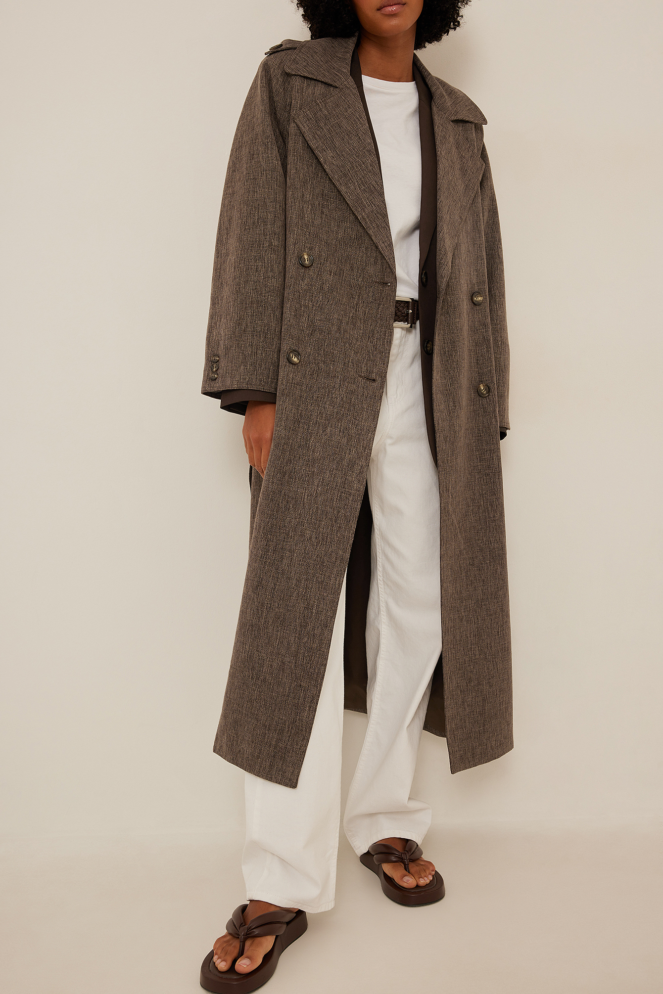 NA-KD Trend Structured Trenchcoat - Brown