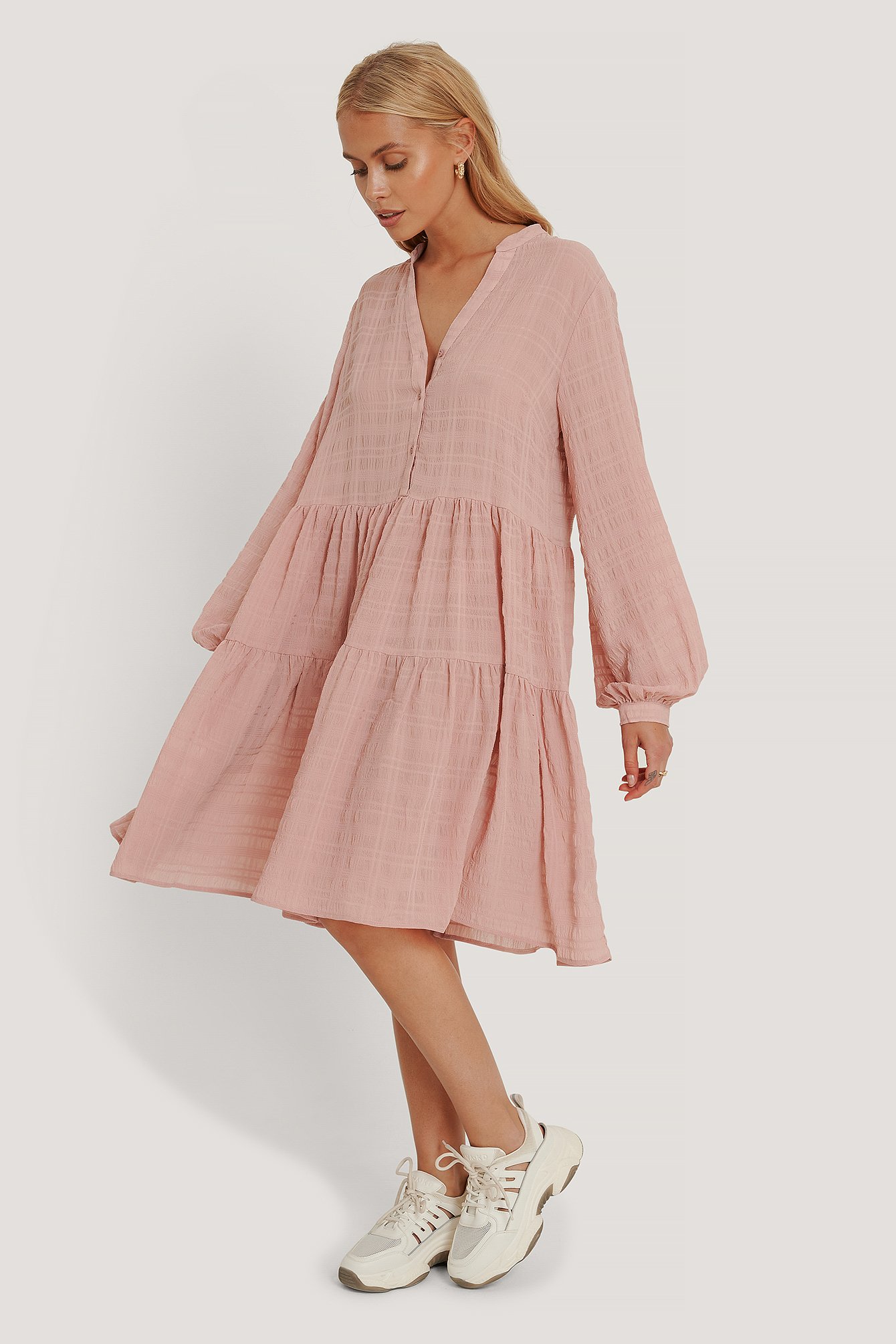 Structure A-Line Dress Różowy | NA-KD