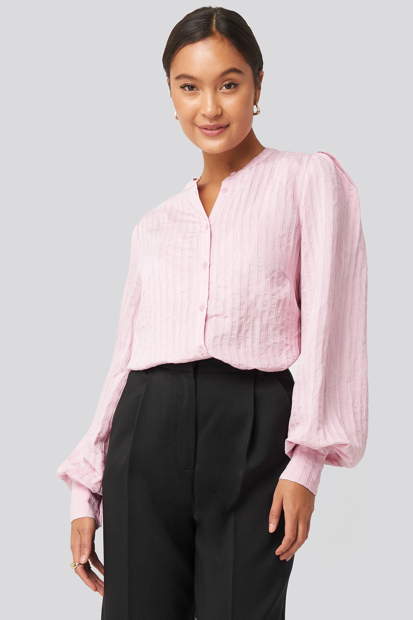 Structure Crew Neck Shirt Dusty Dark Pink