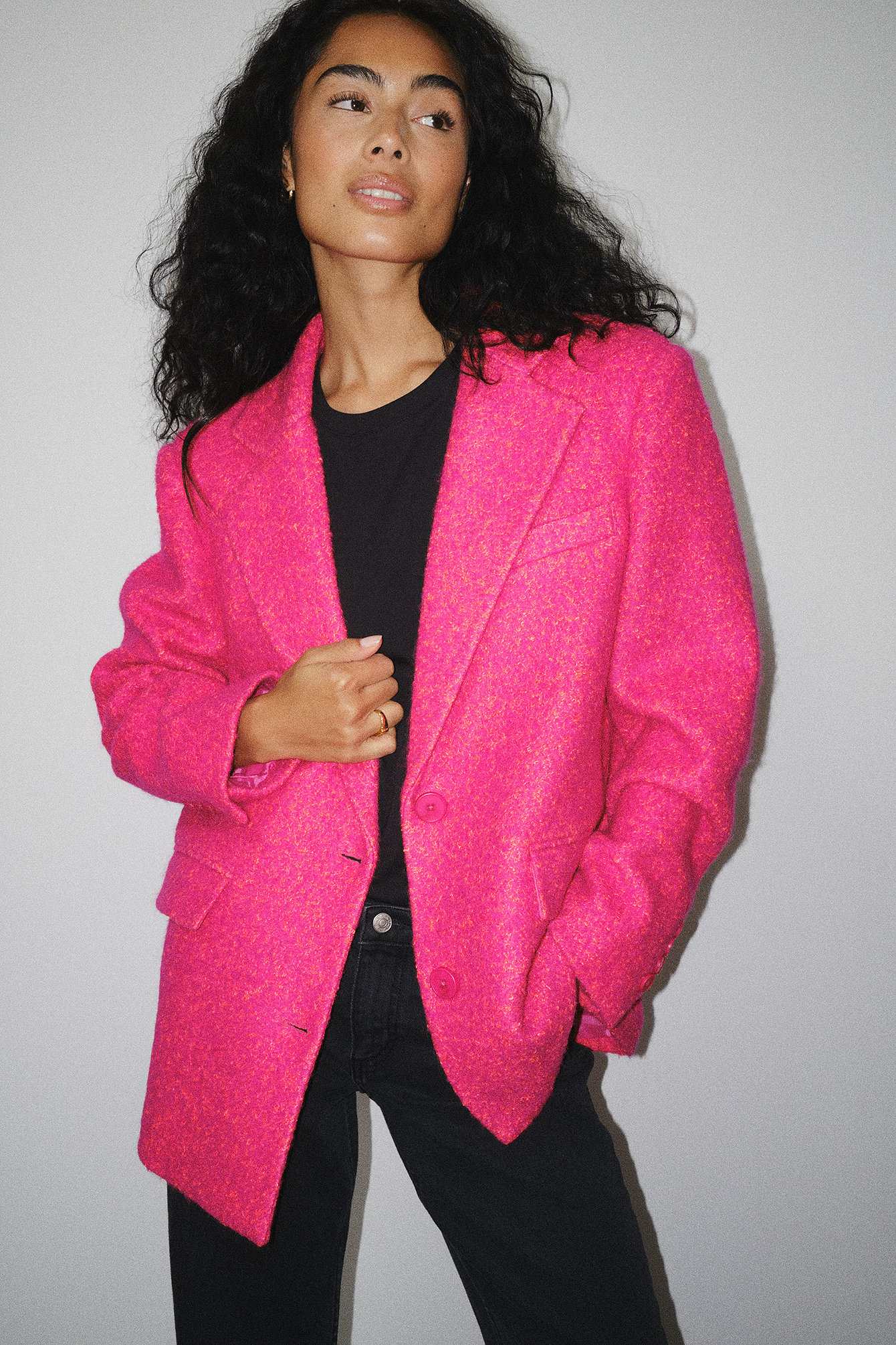 Pink Structured Blazer Coat