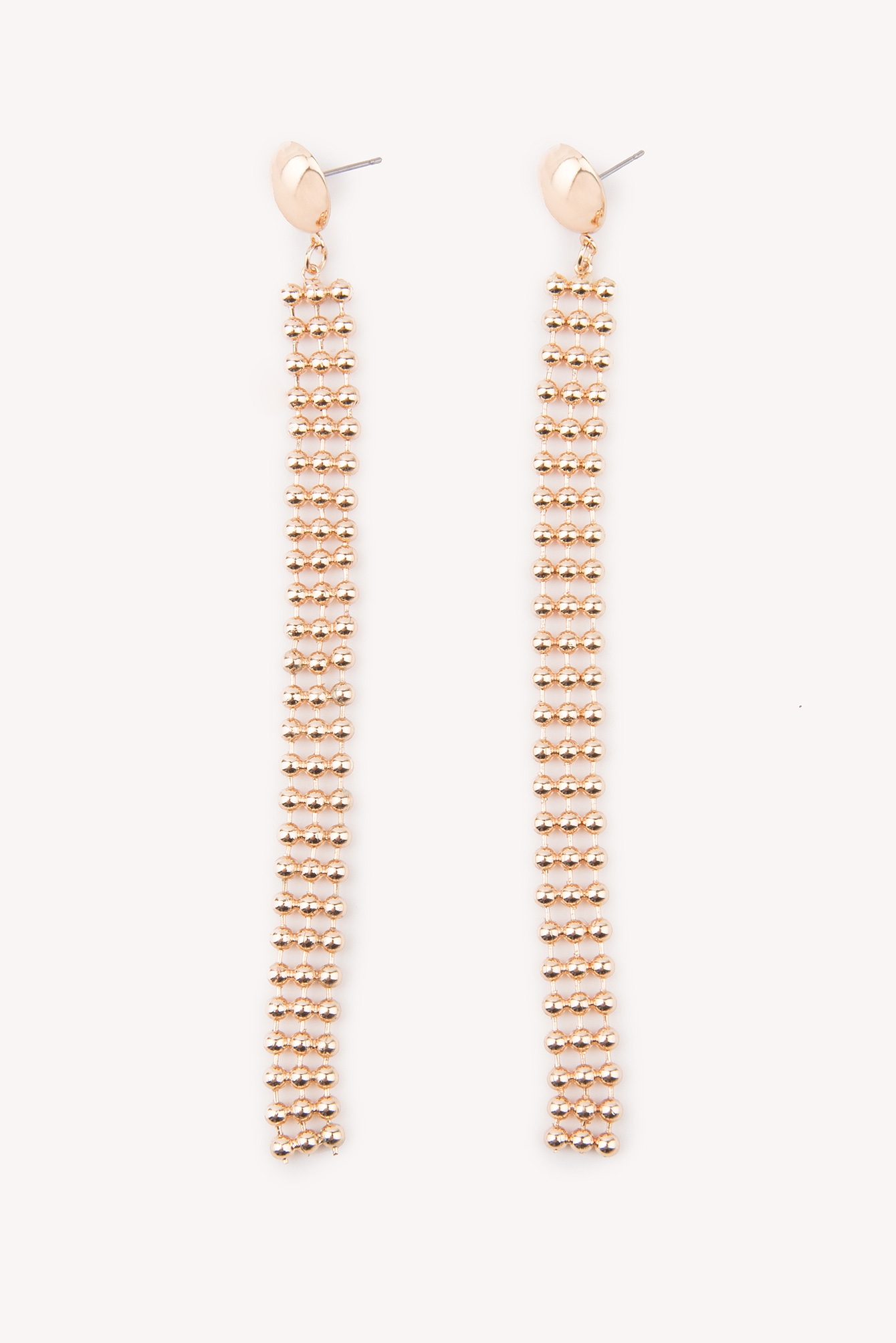 Structured Chain Drop Earrings Gold