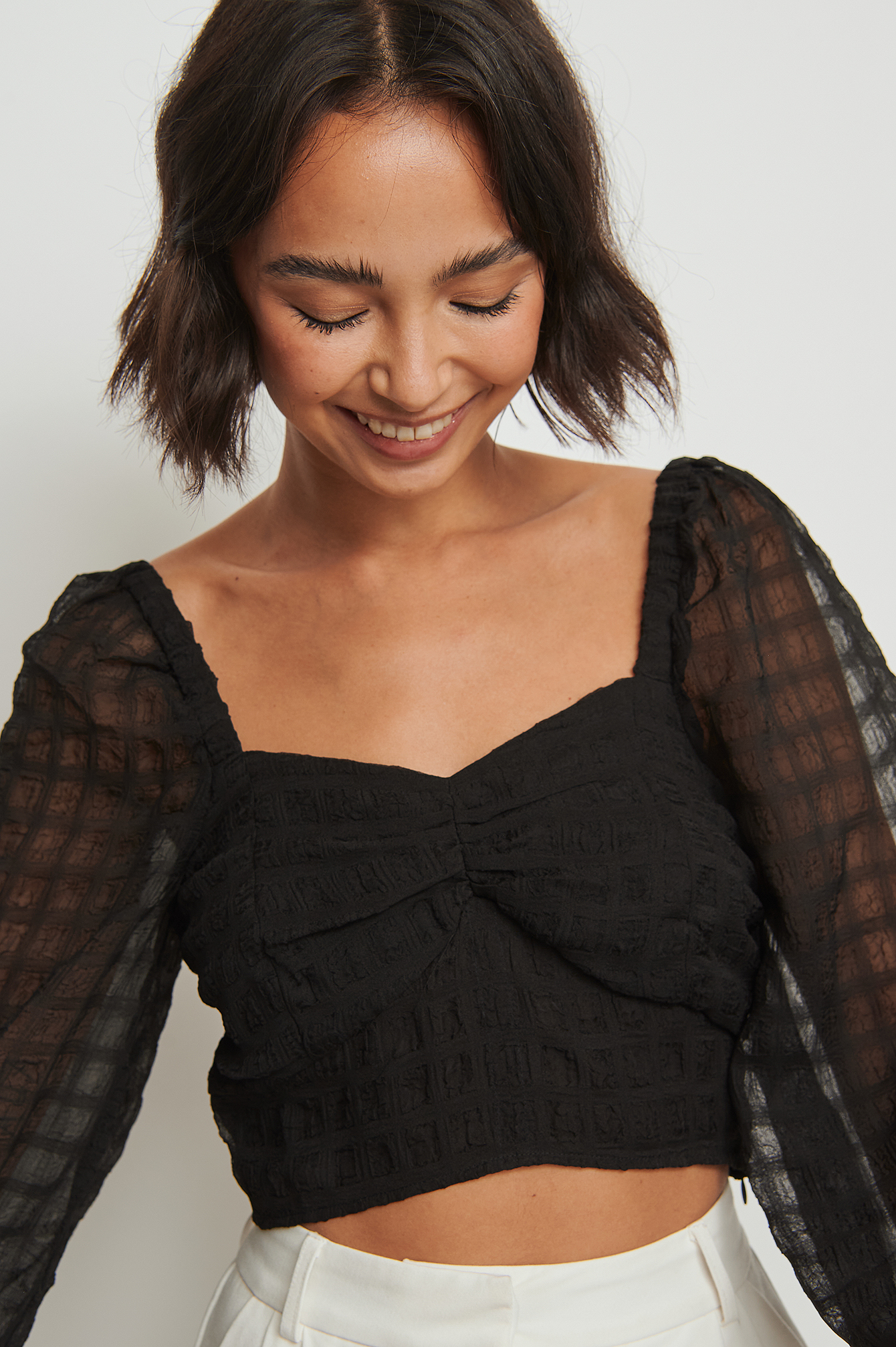 Structured Crop Blouse Black | na-kd.com