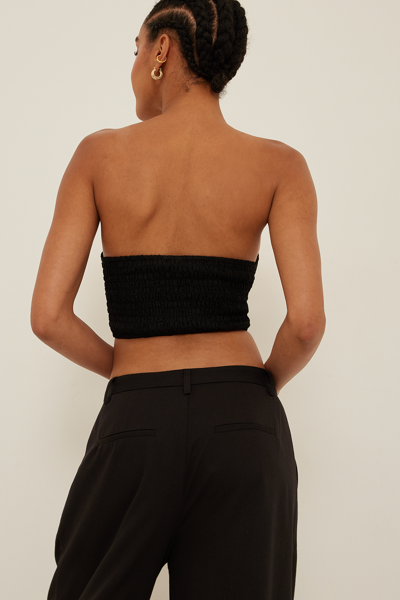 Structured Cropped Corset Top Black