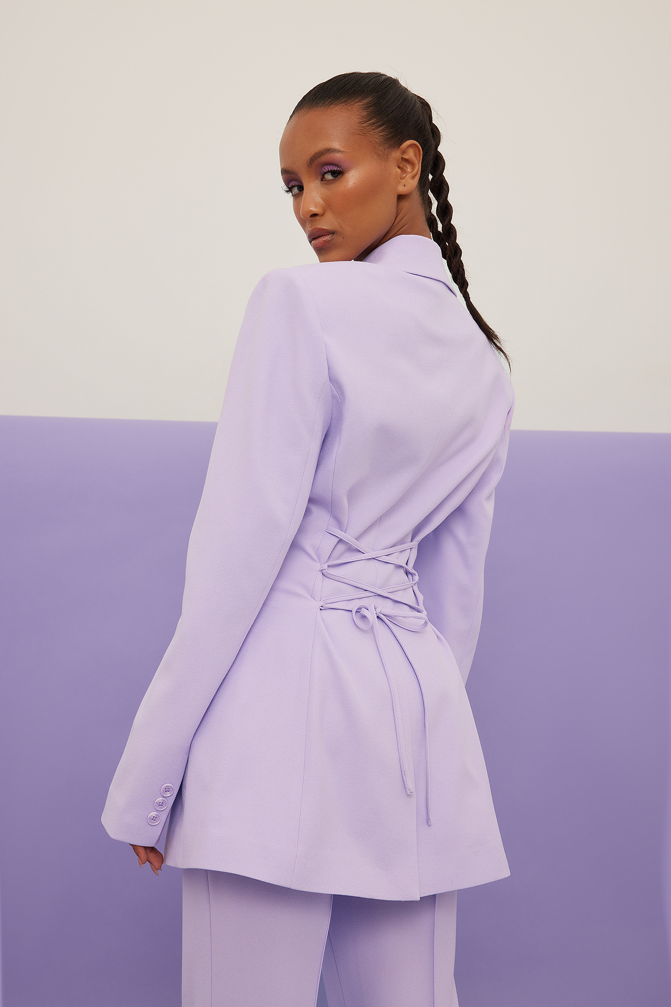 Structured Fitted Blazer Purple | na-kd.com