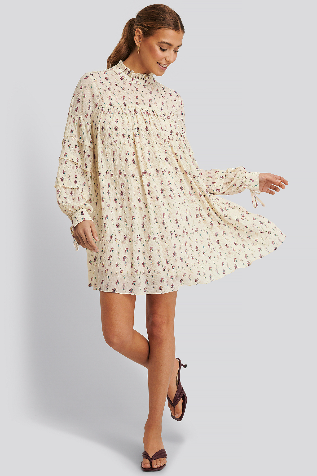 Structured Printed Dress Flower | na-kd.com