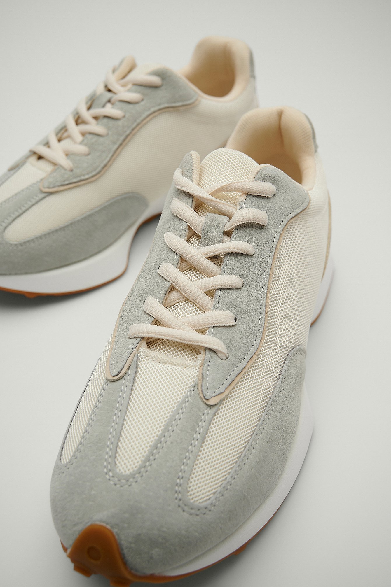 Reme/Blue-Grey Structured Slim Sole Trainers