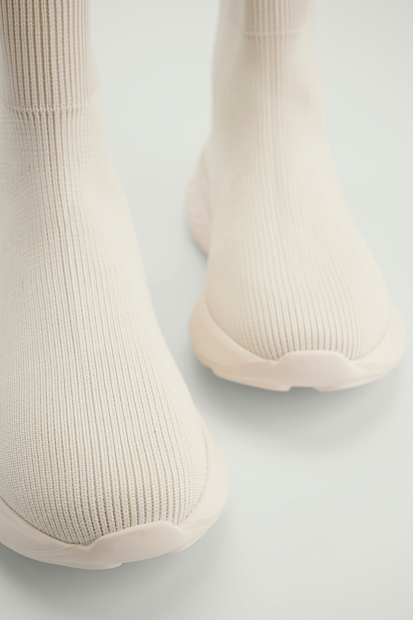 Creme Structured Sock Trainers