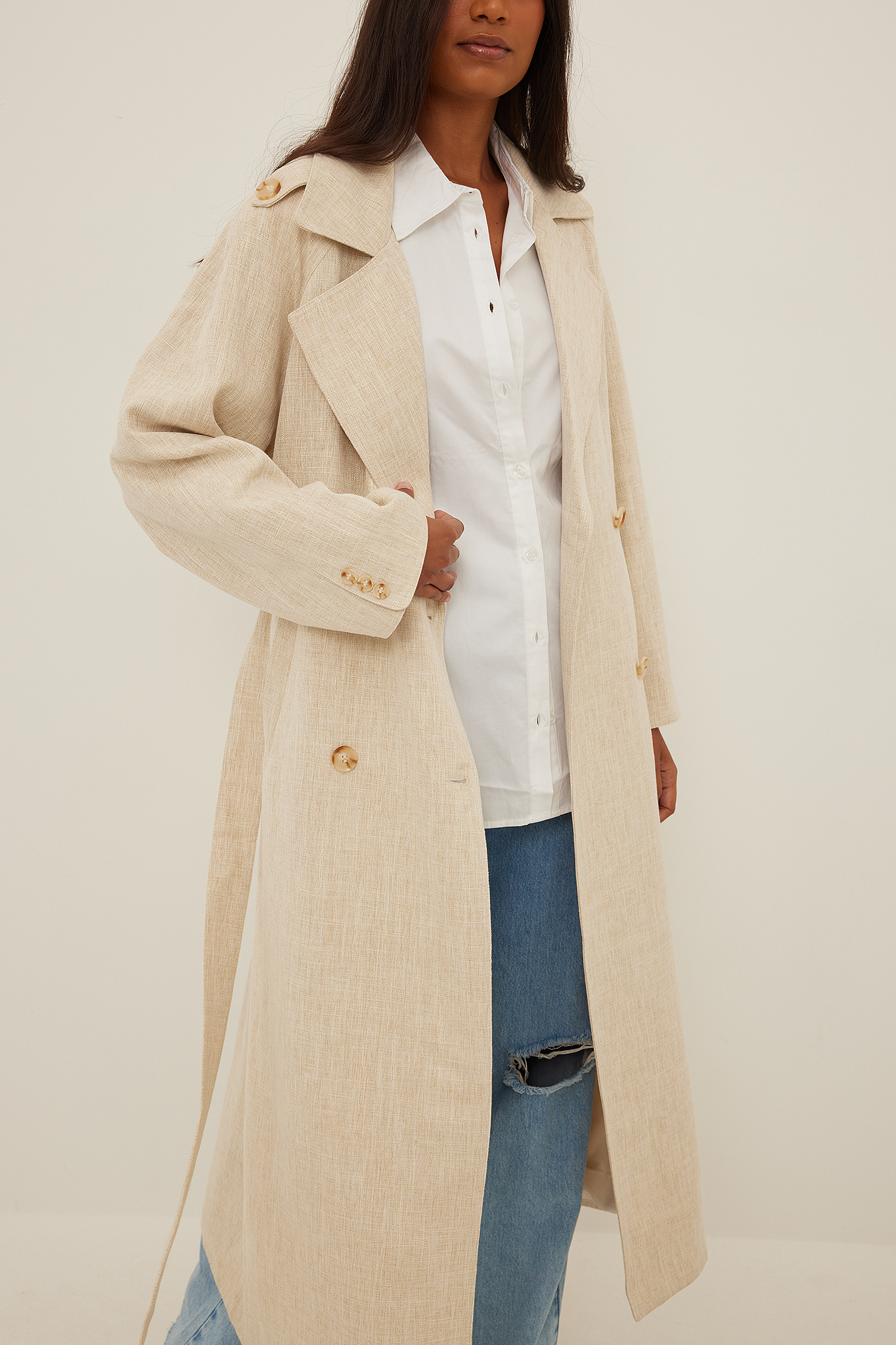 Structured Trenchcoat Offwhite