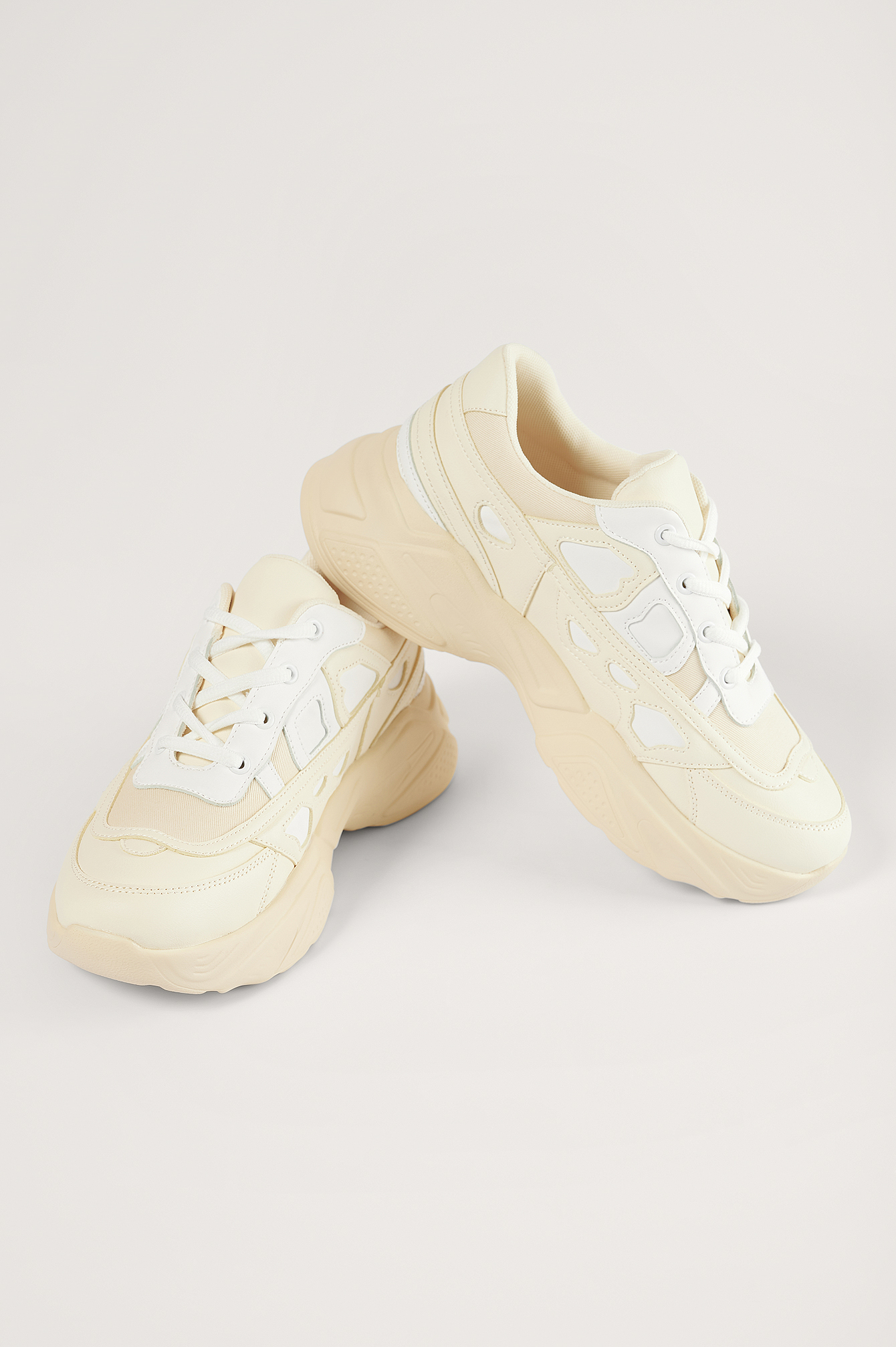 NA-KD Shoes Structured Upper Sneakers - Offwhite