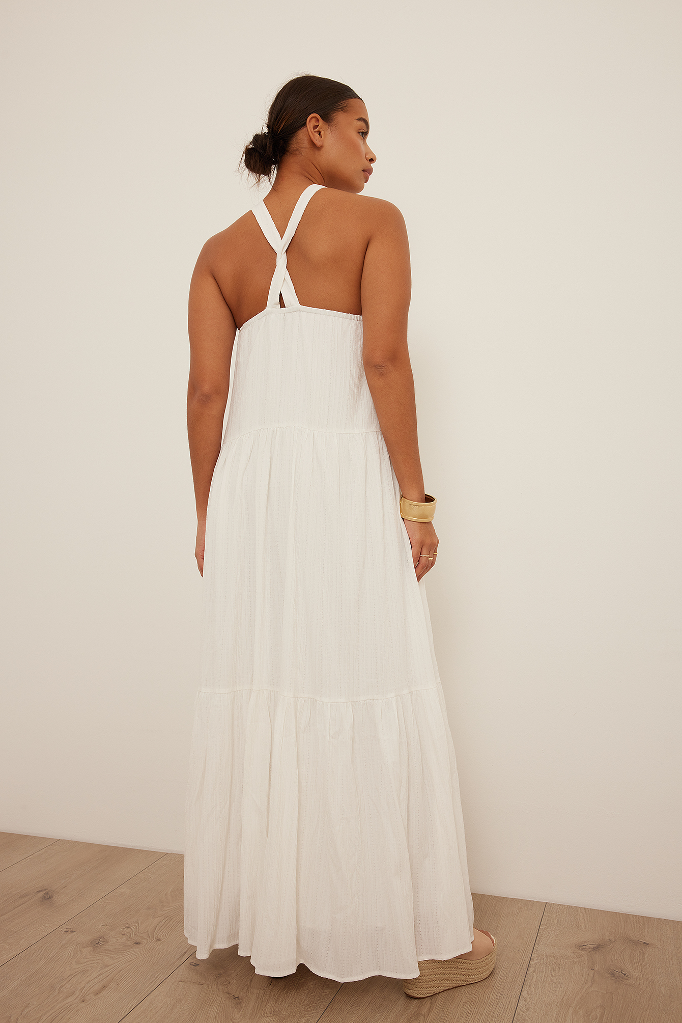 Structured Volume Maxi Dress White | na 