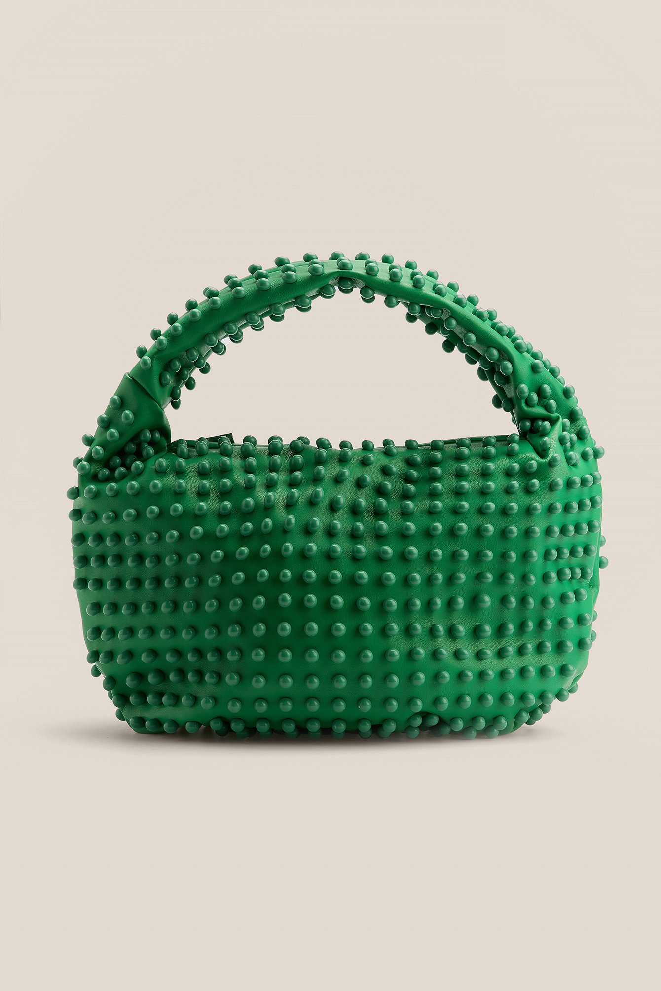 Strong Green Studded Round Bag
