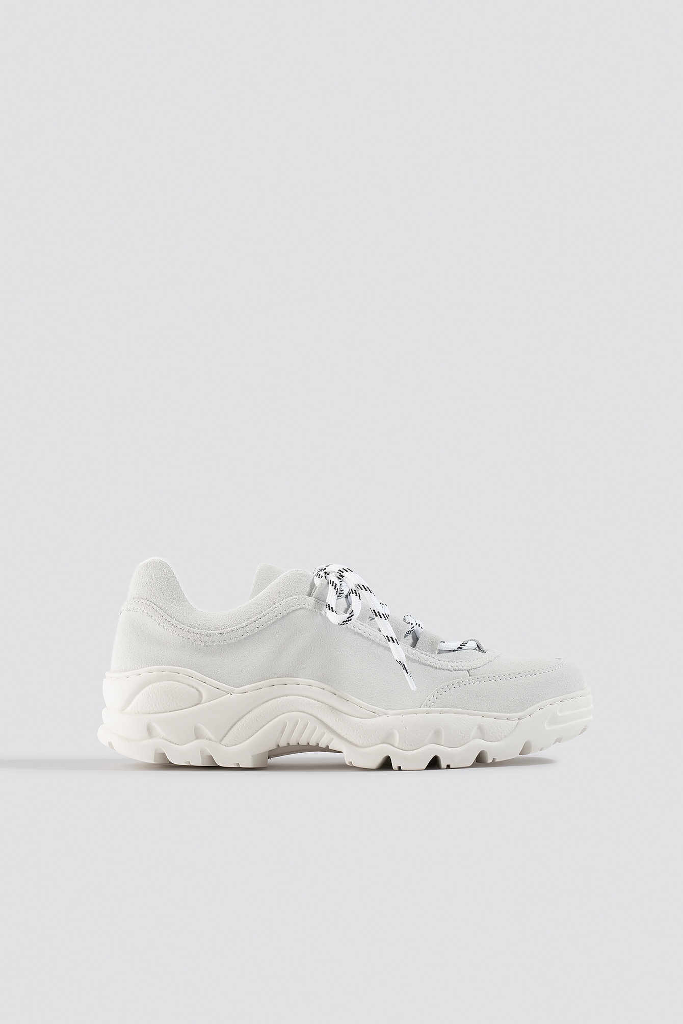 Suede Leather Profile Trainers White