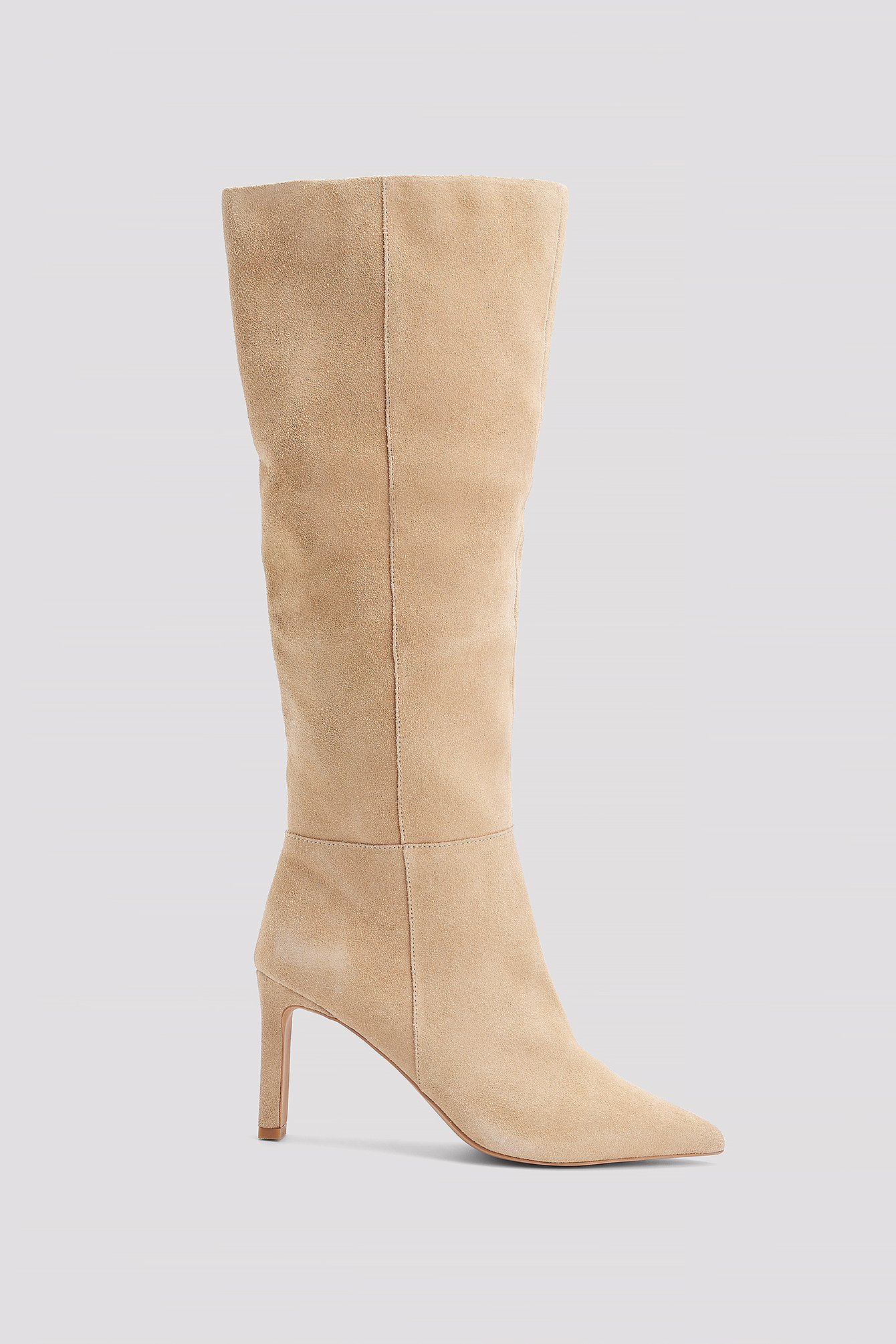 Suede Stiletto Boots Beige | NA-KD